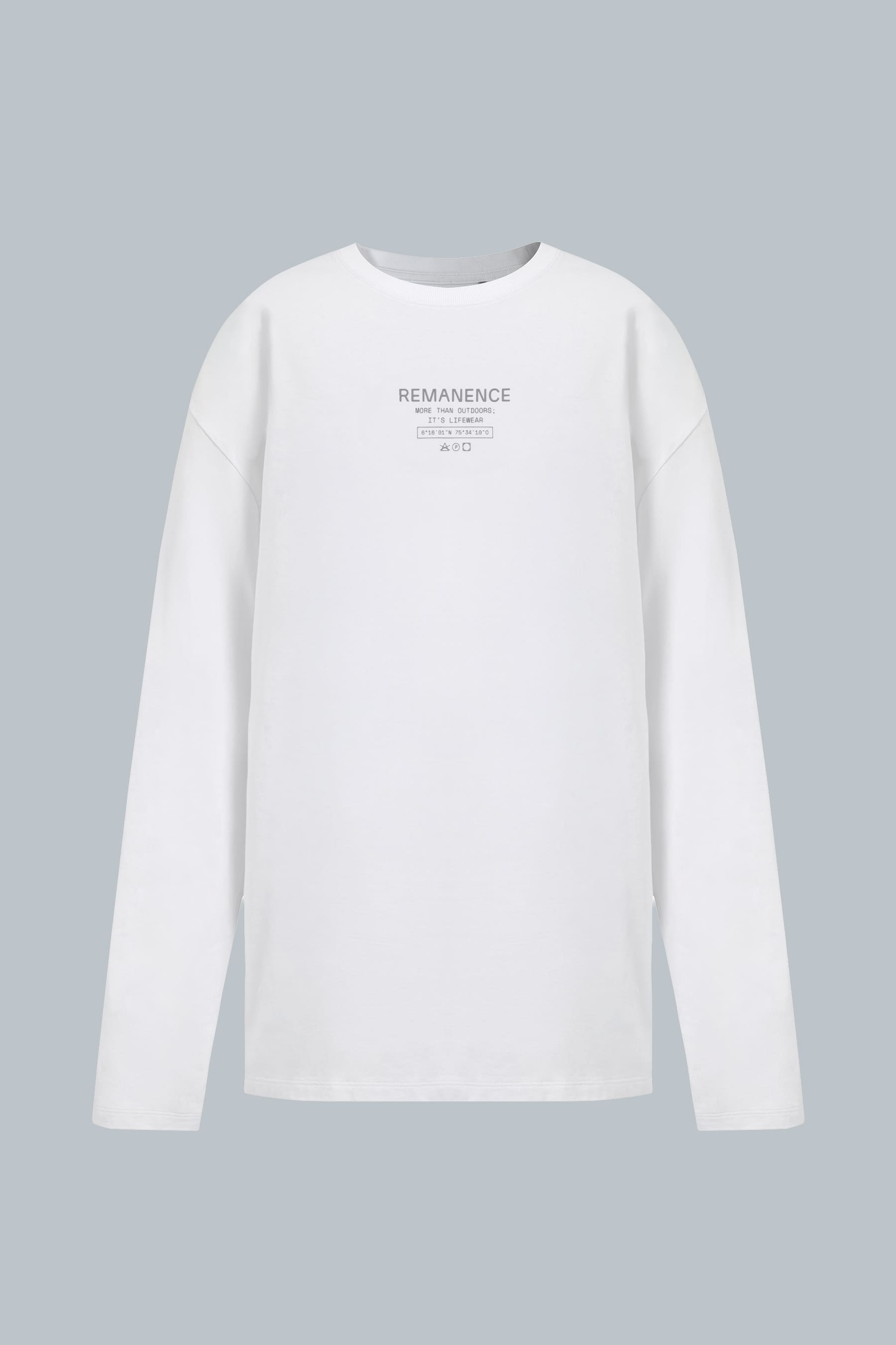 Camiseta blanca para hombre manga larga regular fit Raw