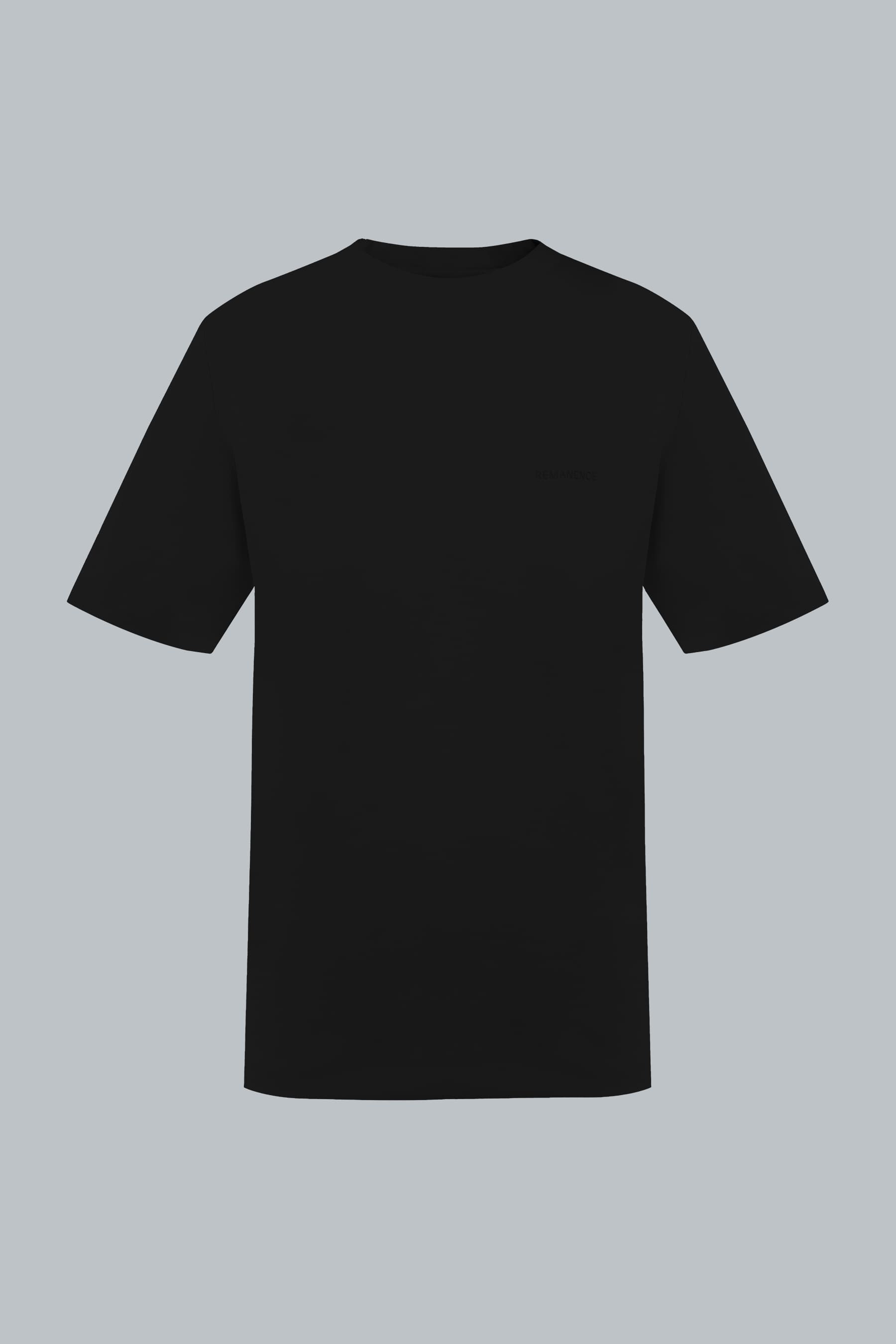 Camiseta negra para hombre semifitted vista frontal