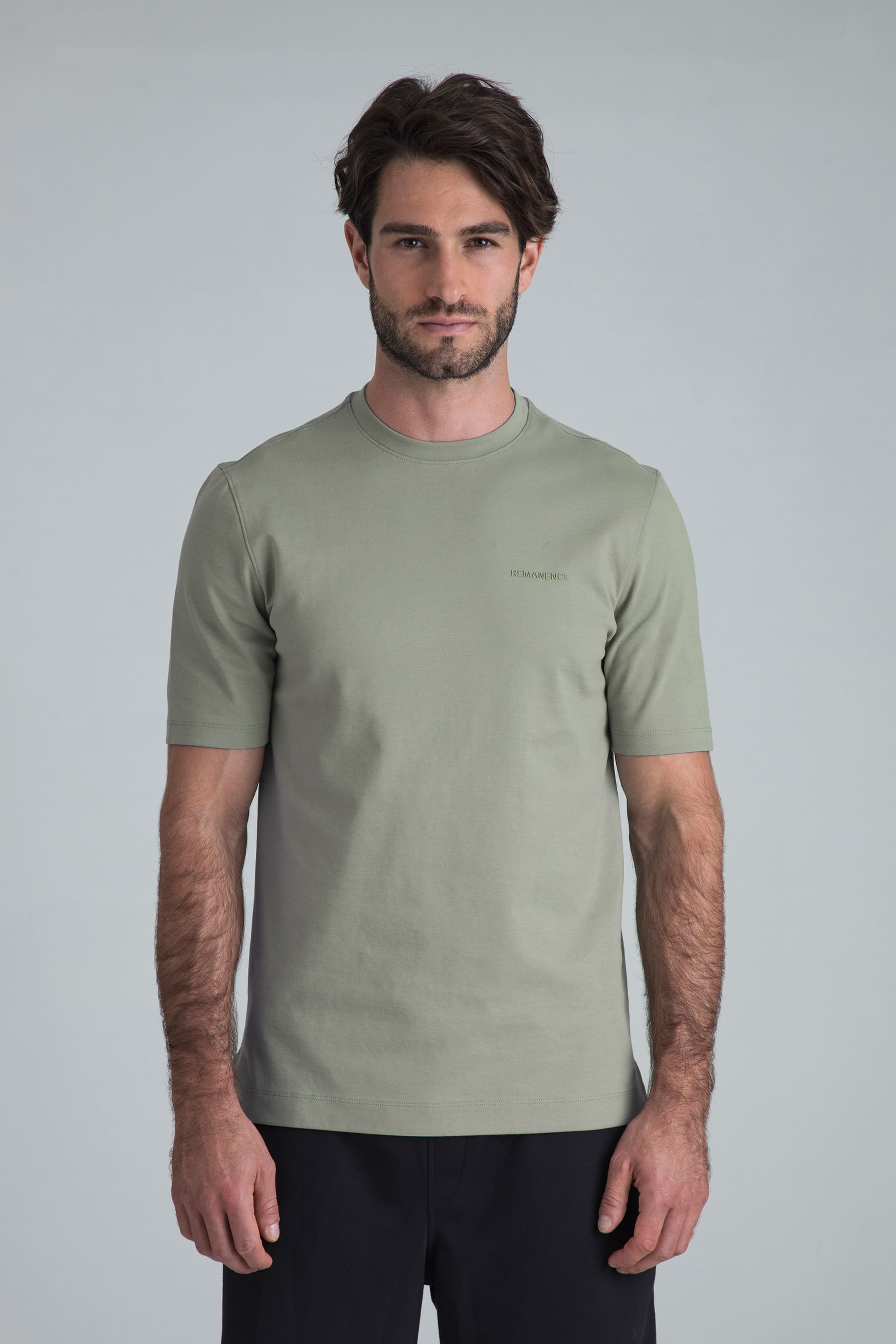 Camiseta Verde Grisáceo para hombre semi fitted Peak