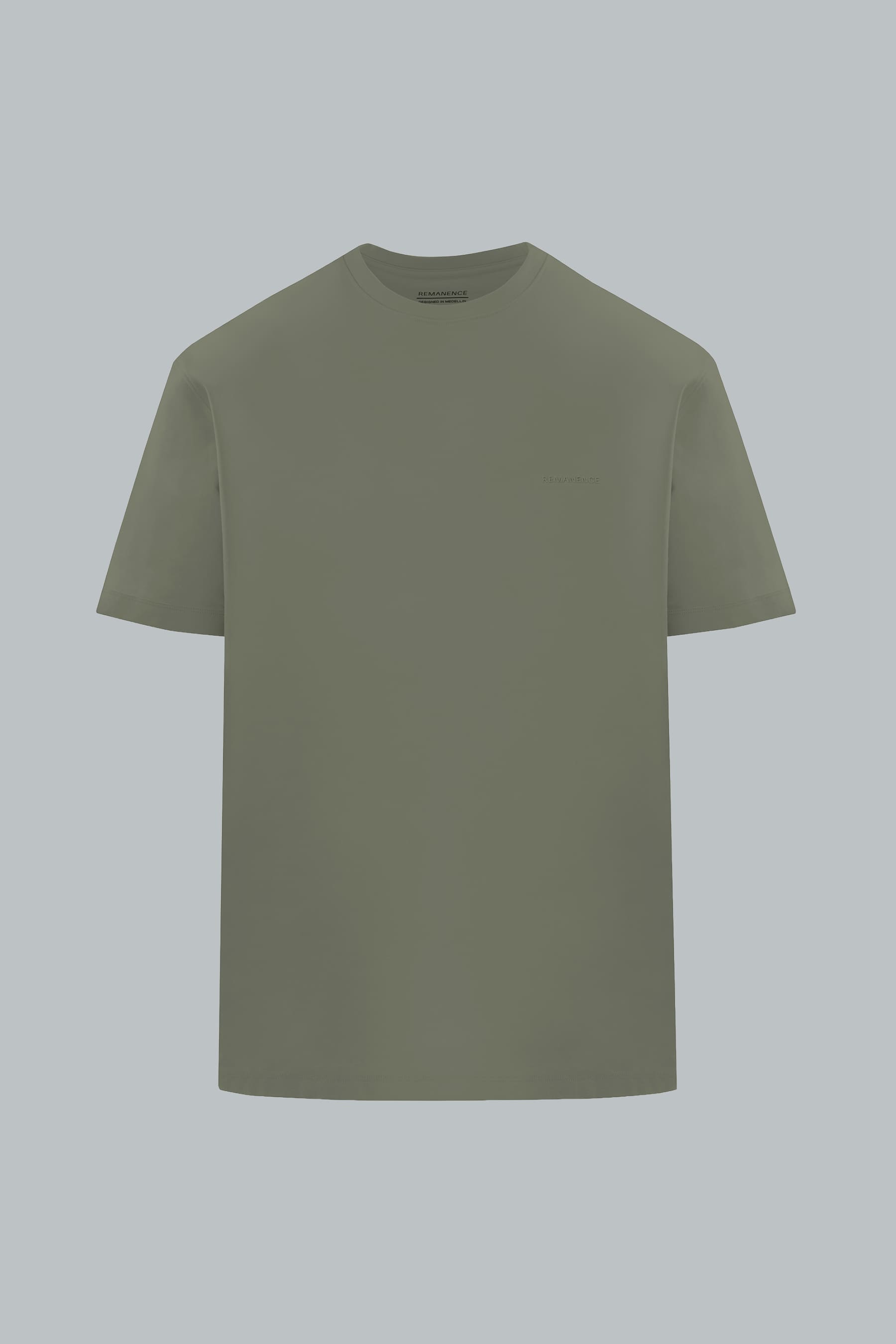 Camiseta verde oliva para hombre Peak semifitted vista frontal