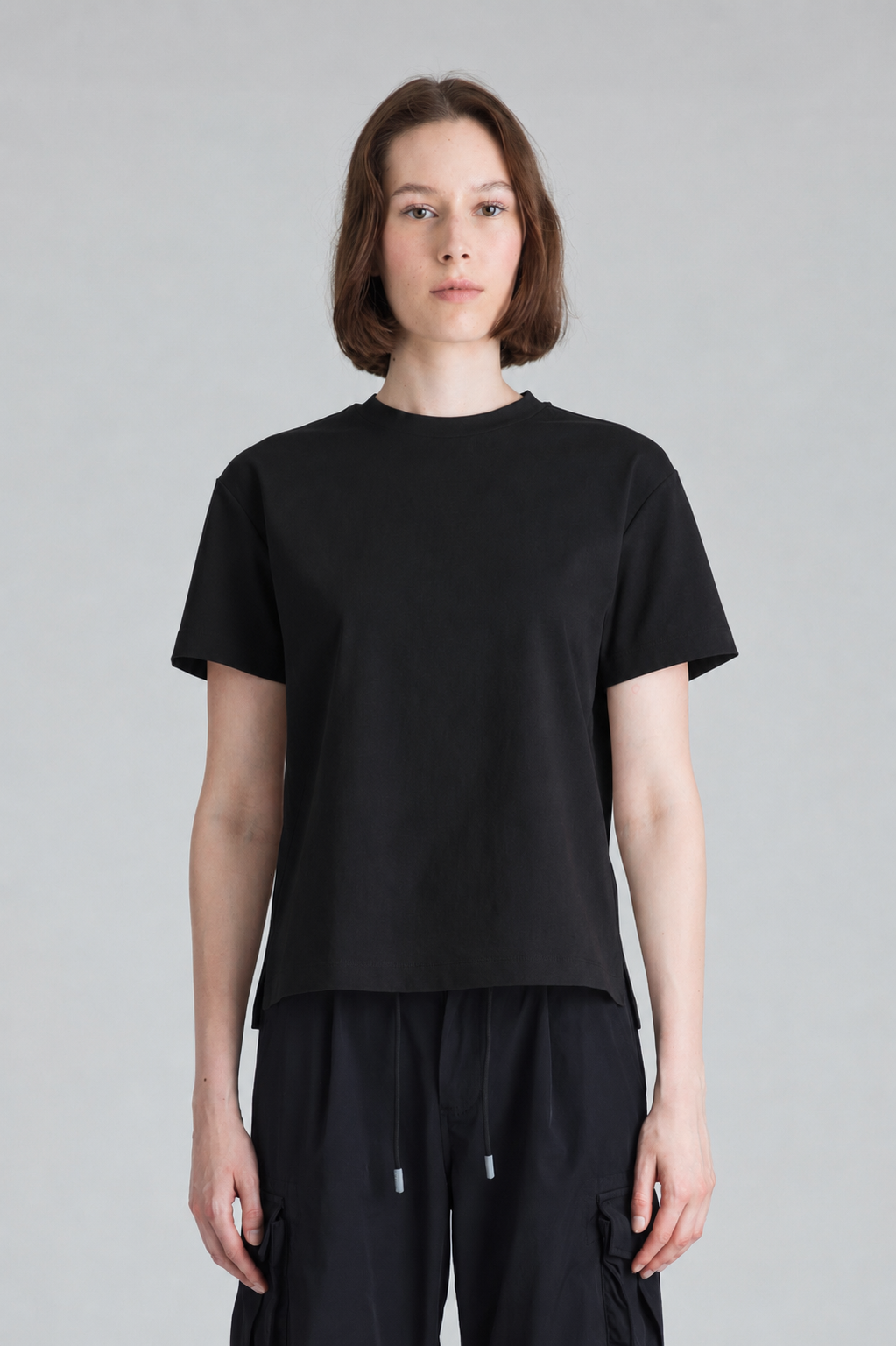 Camiseta negra para mujer regular fit Phase