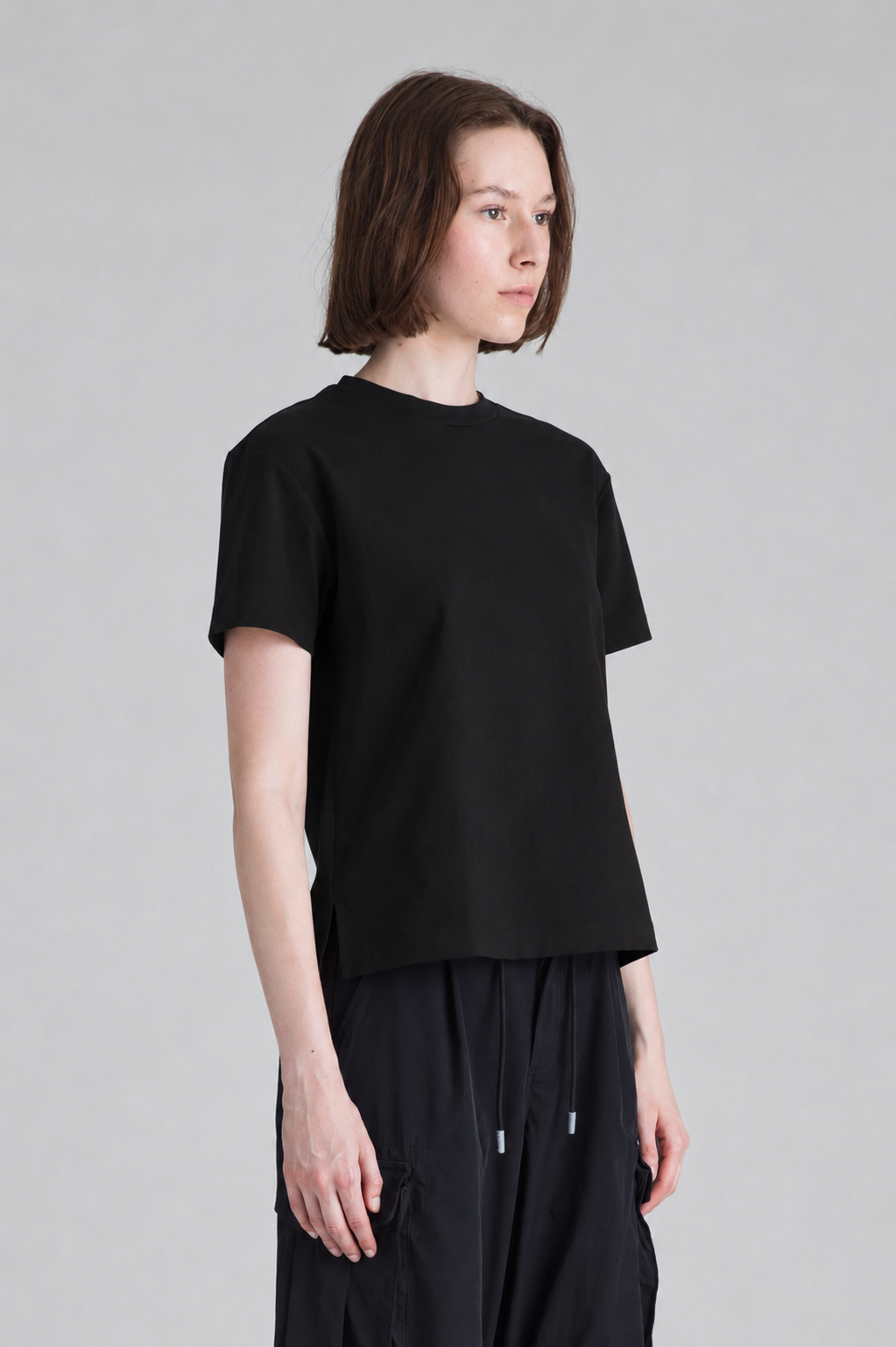 Camiseta negra para mujer regular fit Phase