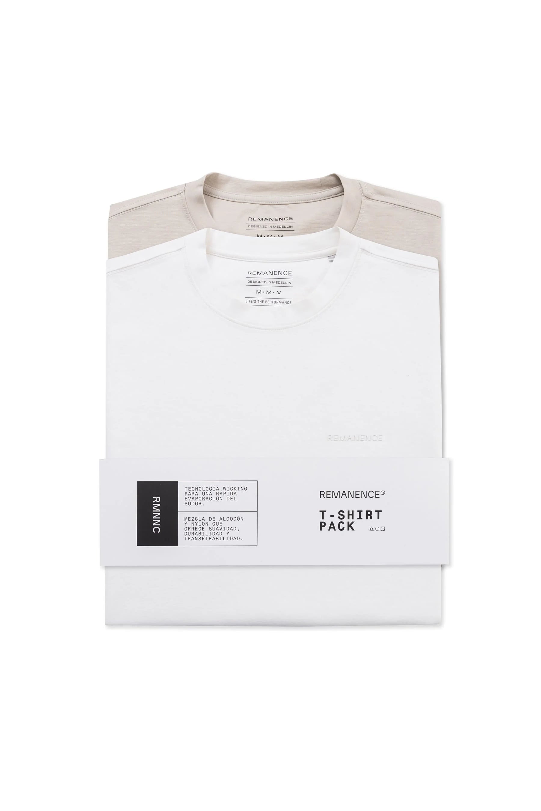 Camiseta arena y blanca duo hombre Peak Remanence