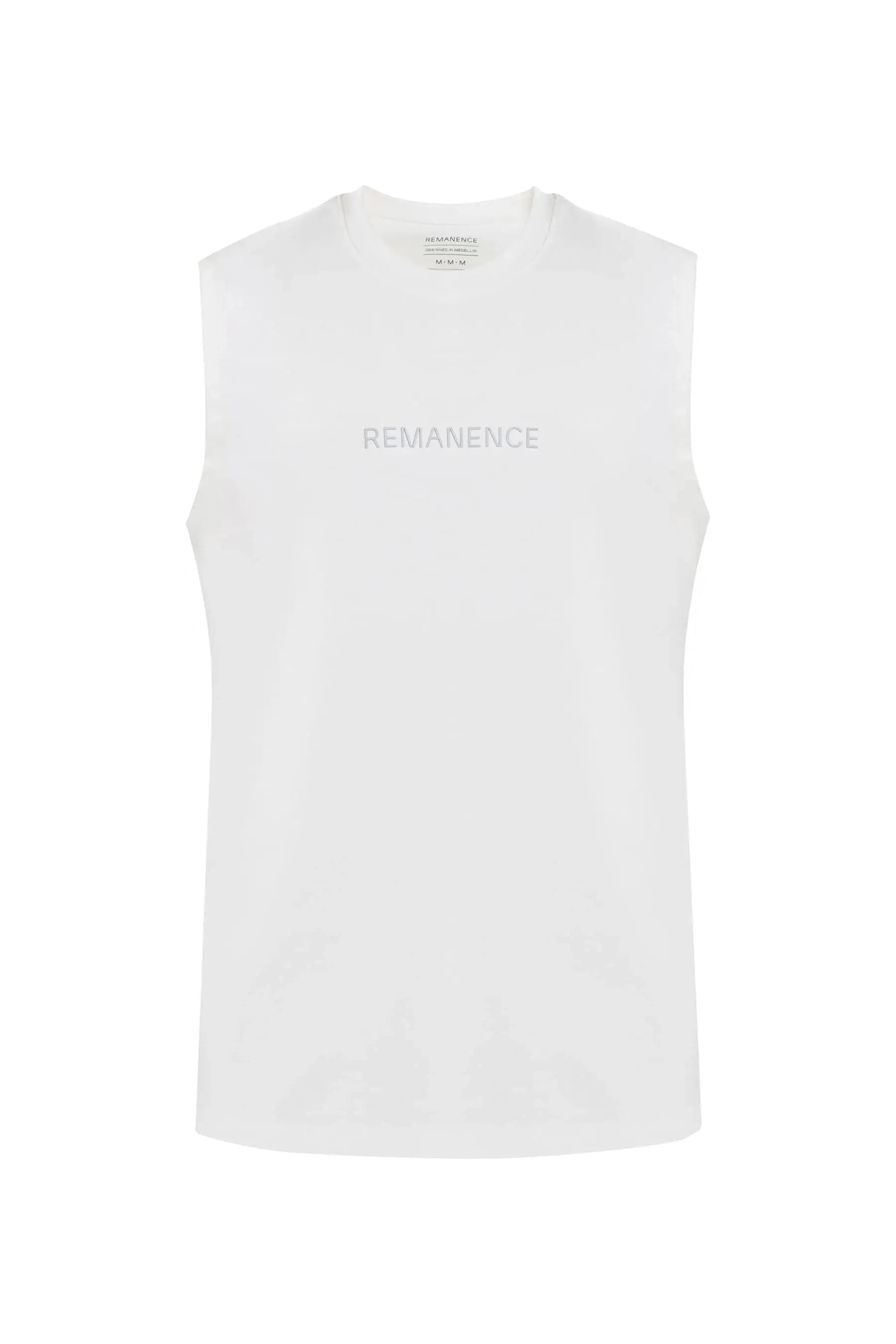 Camiseta blanca hombre sin manga Flux Remanence