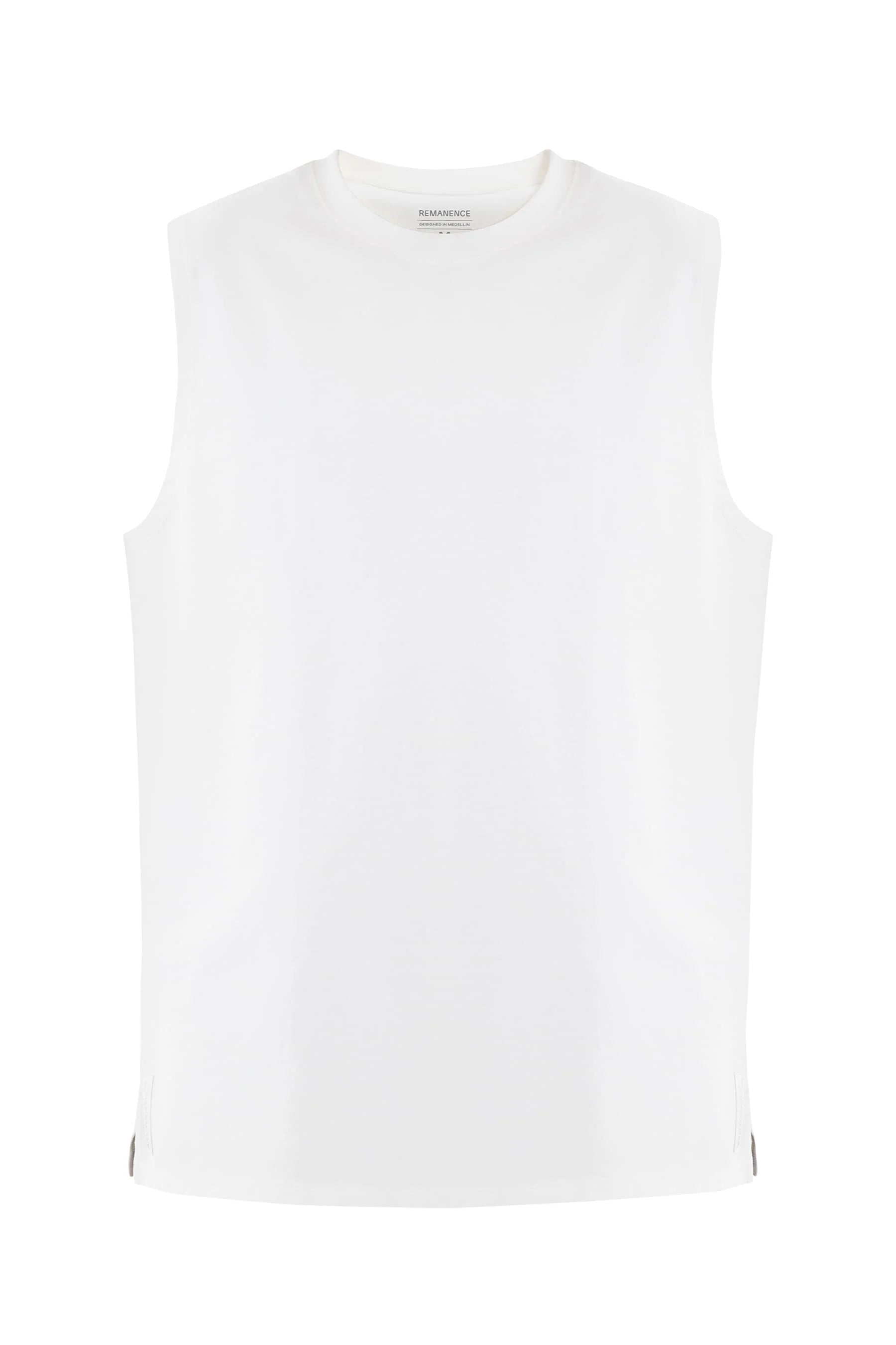Camiseta blanca sin manga para hombre Cobalt Remanence