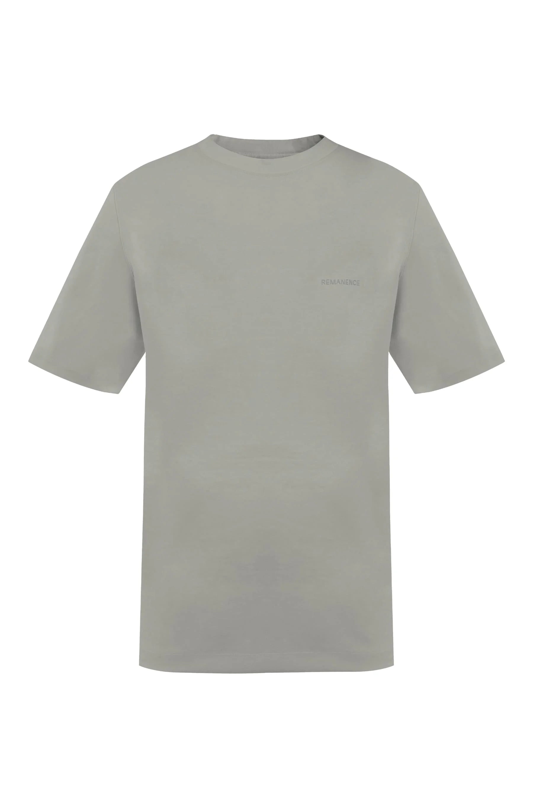 Camiseta gris claro para hombre semi fitted Remanence Peak vista frontal.