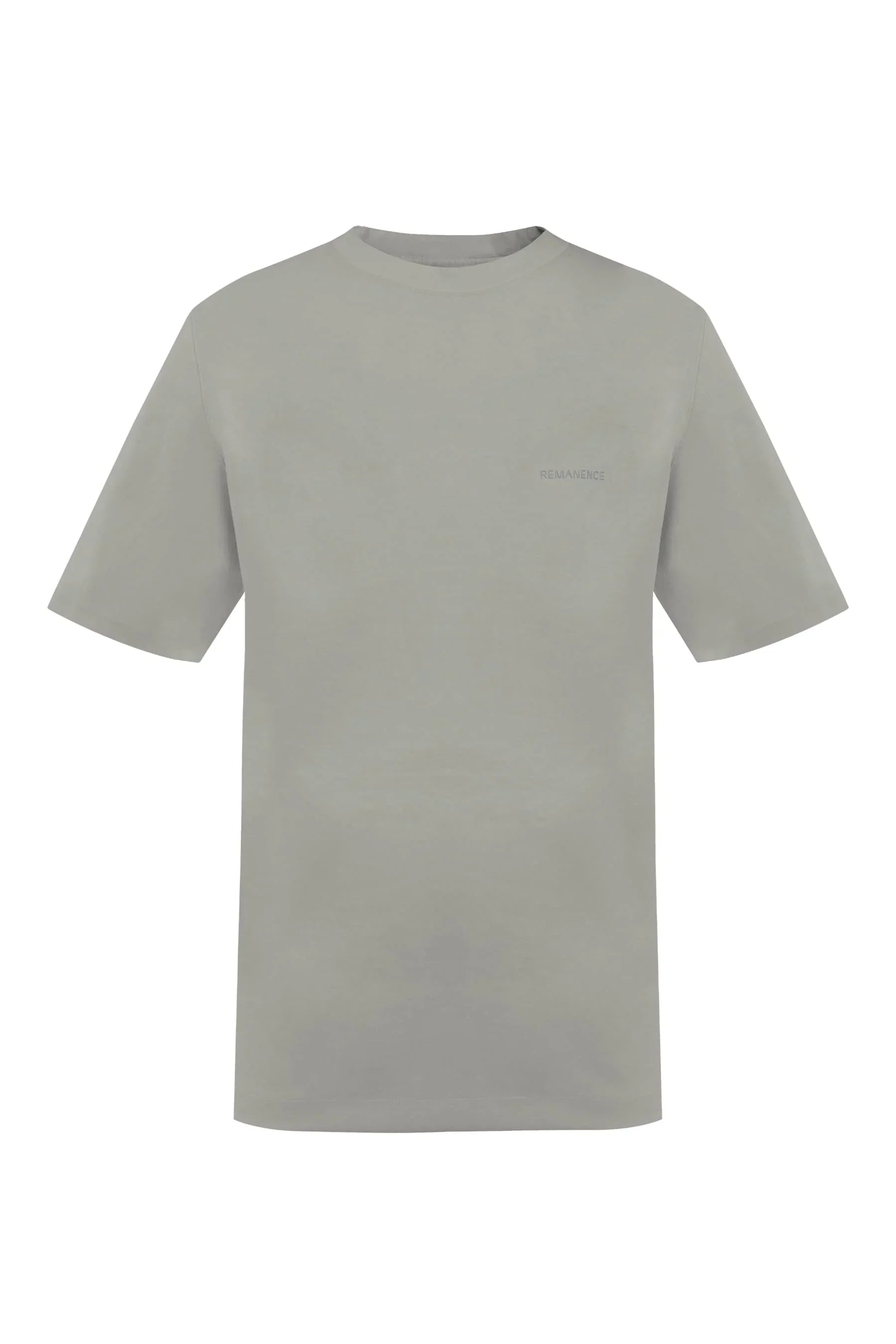 Camiseta gris claro para hombre semi fitted Remanence Peak vista frontal.