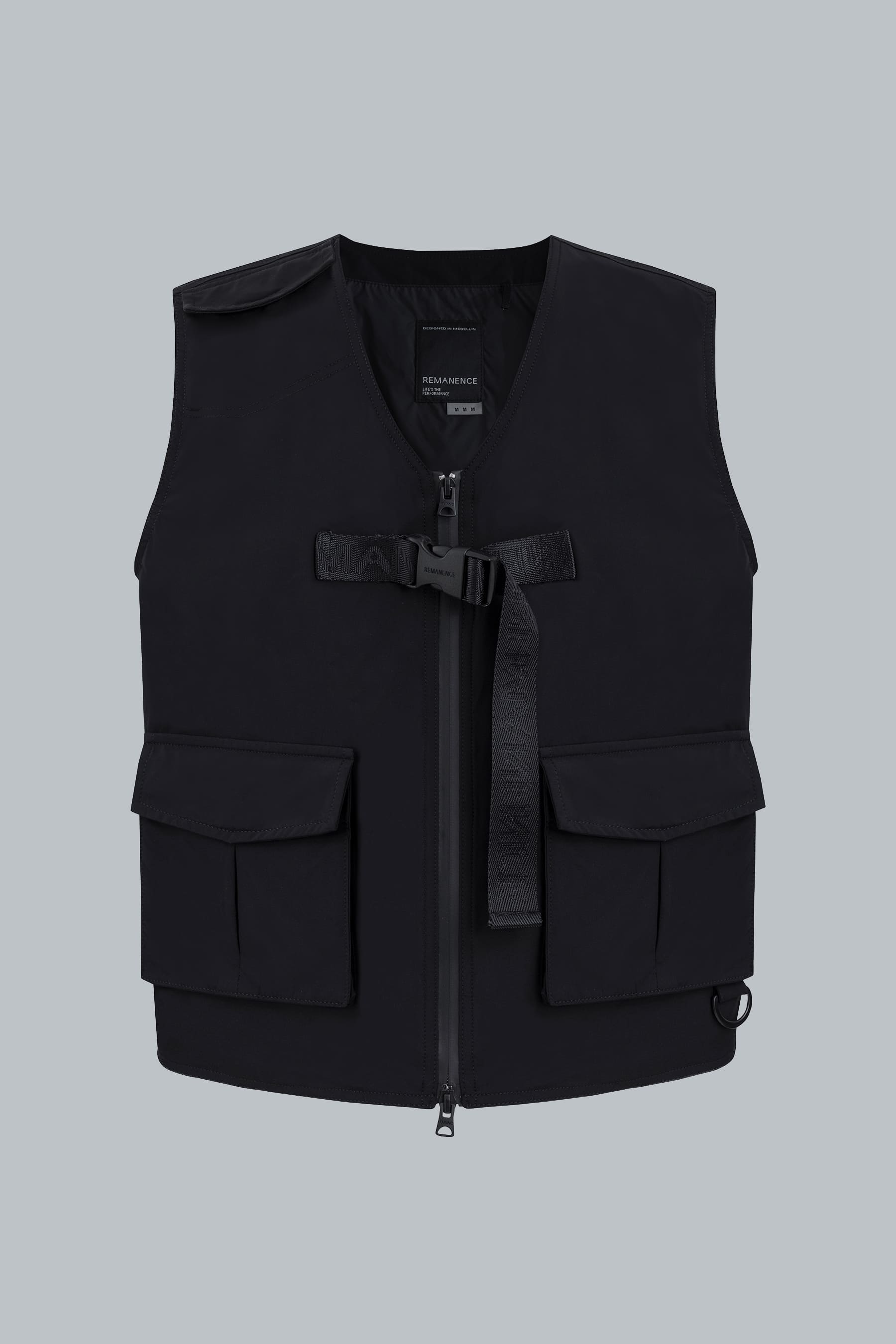 Chaleco negro para hombre Volt con bolsillos vista frontal