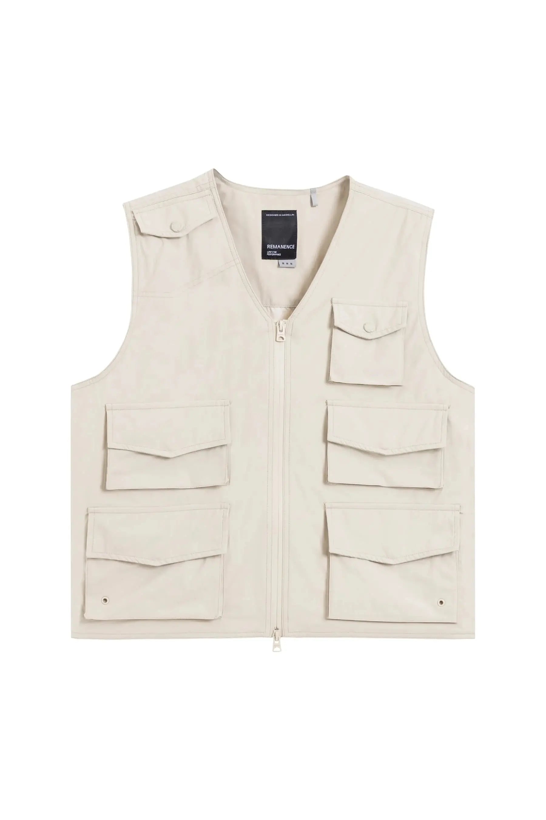 Chaleco arena para hombre con bolsillos Core Remanence