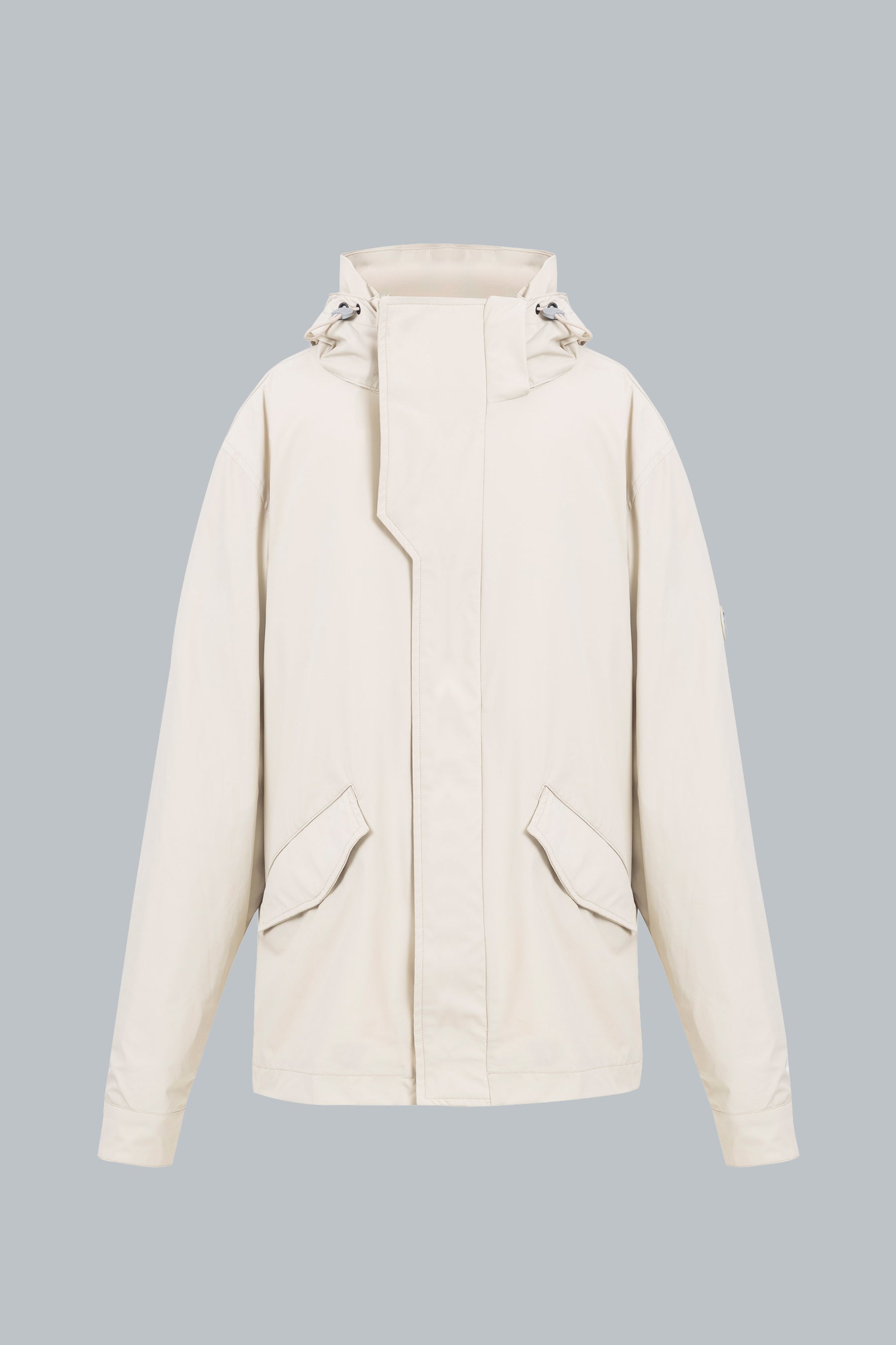 Chaqueta arena con capucha removible para hombre
