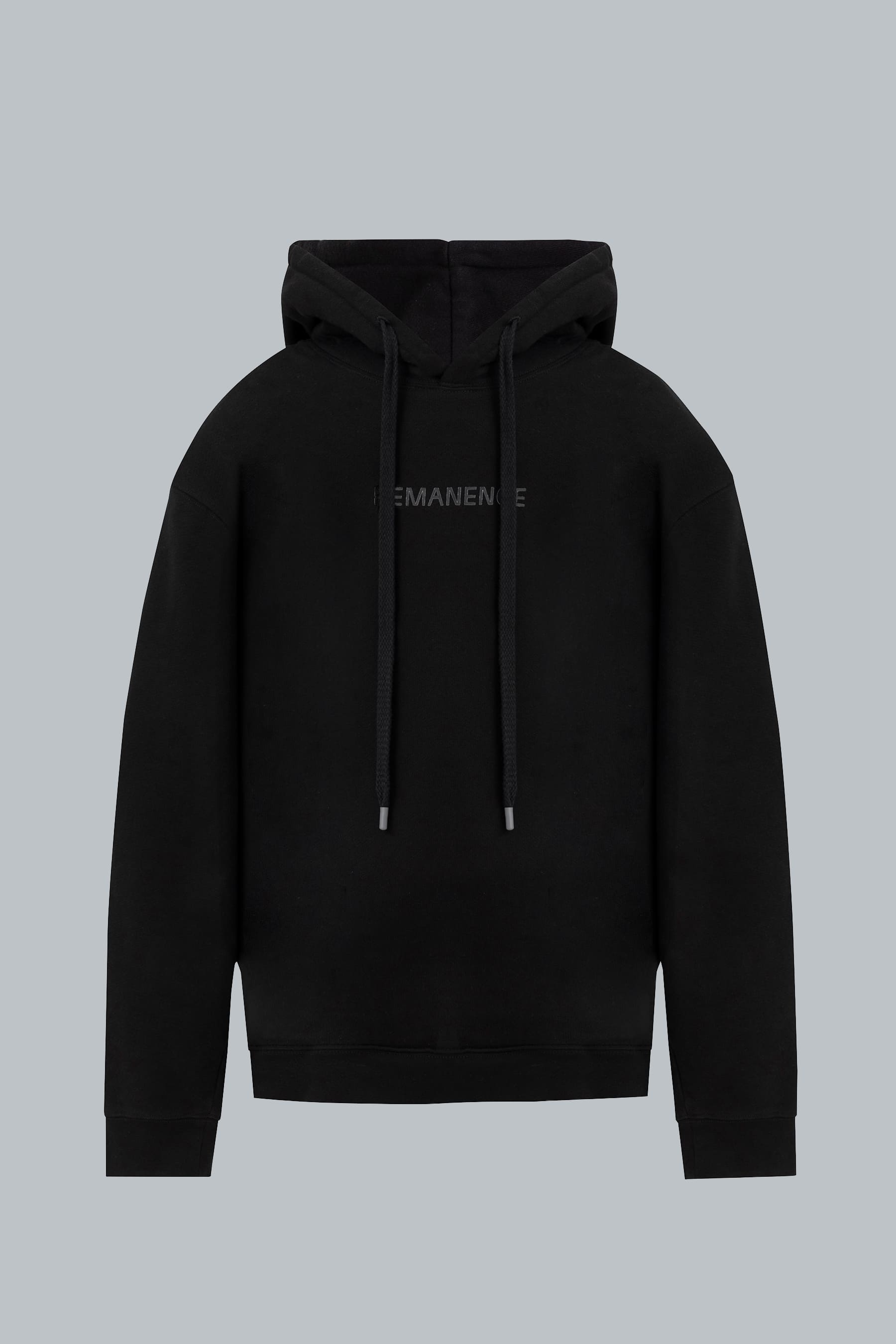 Buzo negro para hombre Hoodie relaxed fit vista frontal