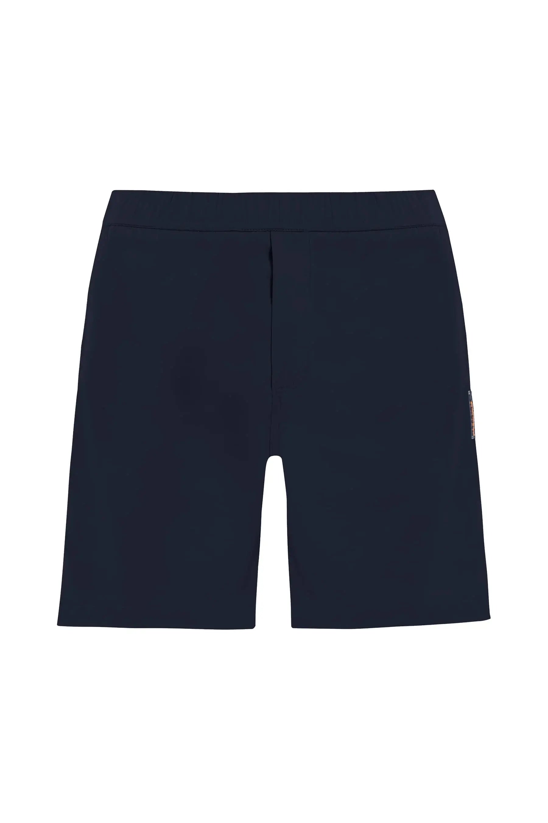 Short azul Endure para hombre con biker interno vista plana frontal
