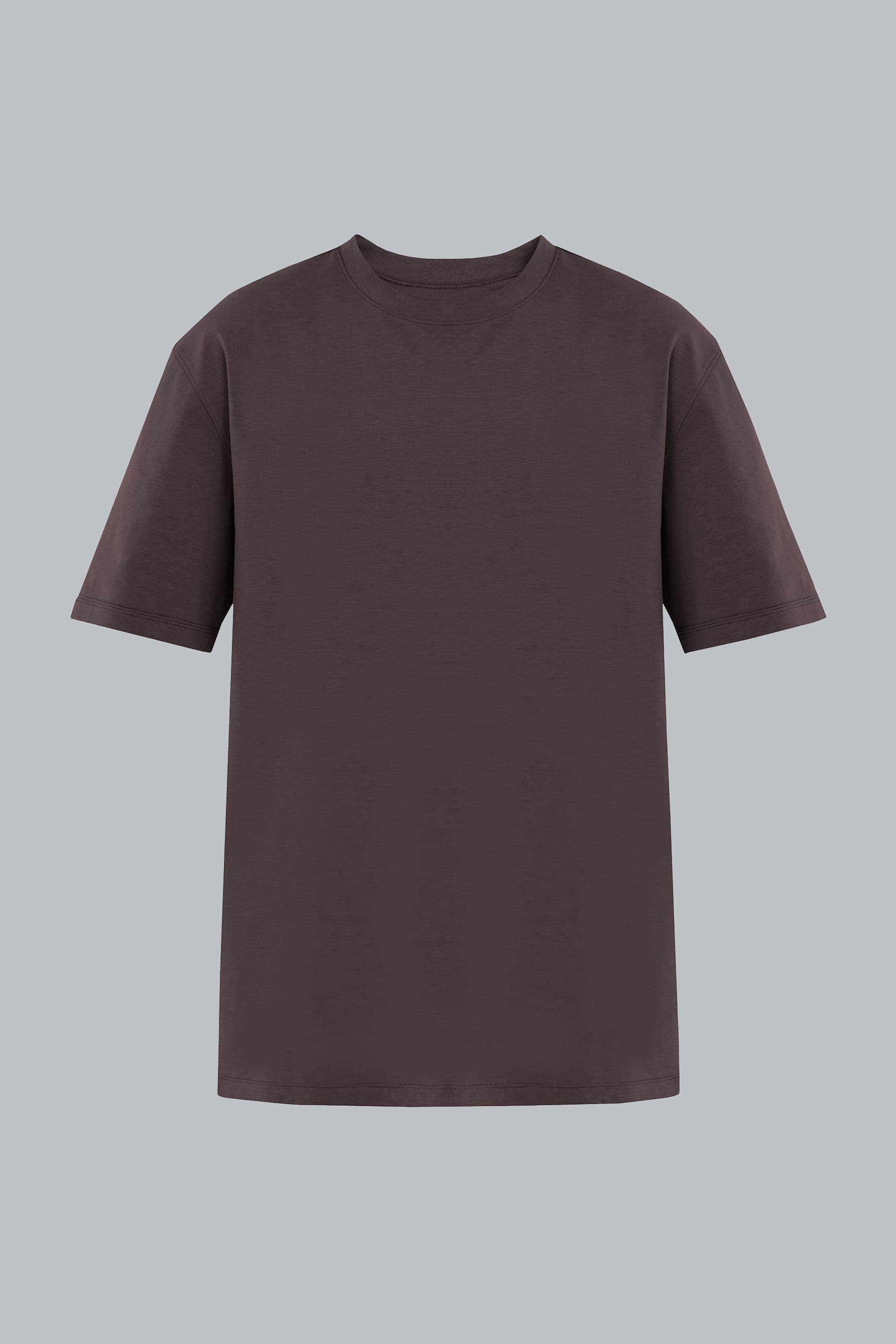 Camiseta café para hombre Cling relaxed fit vista frontal