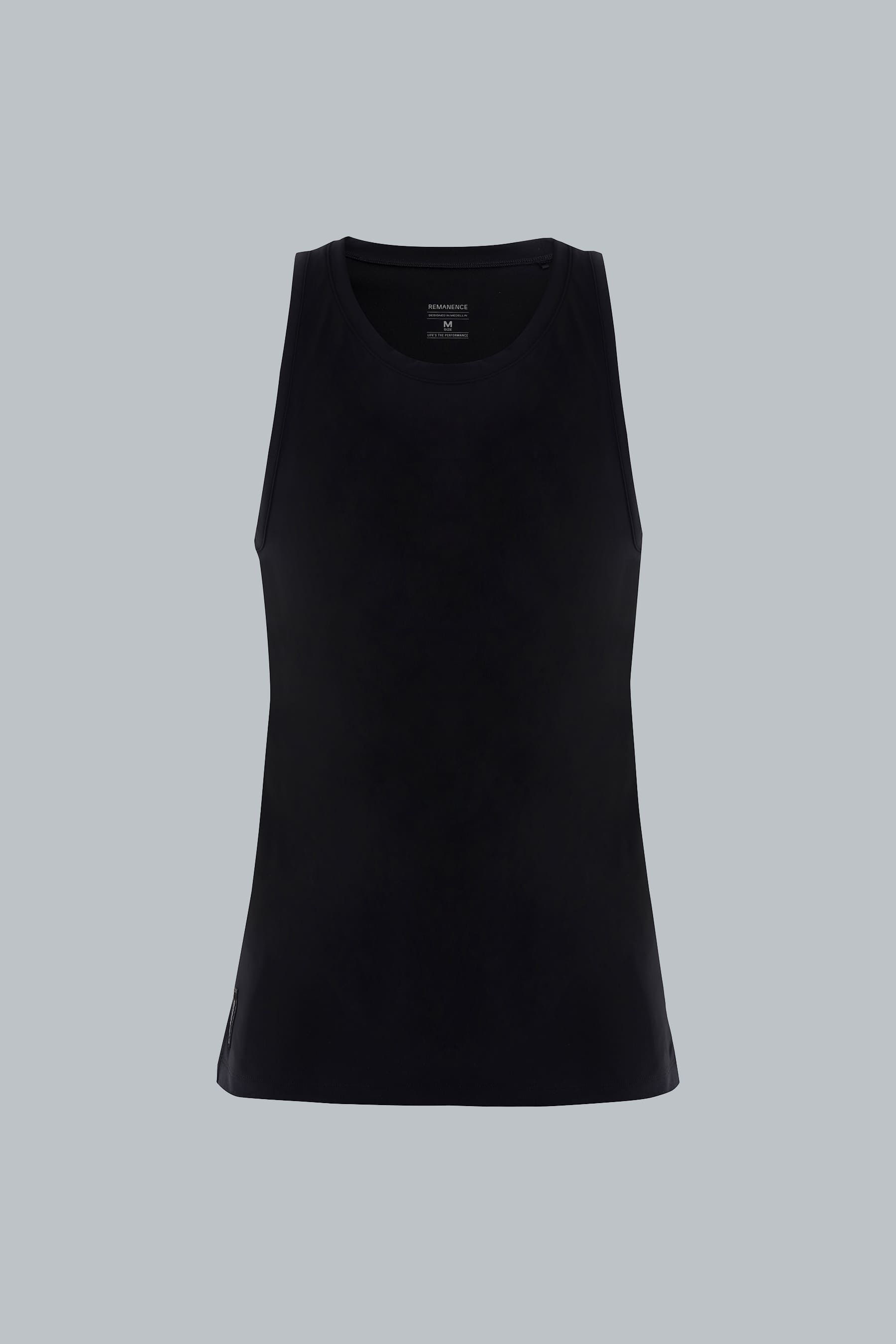 Camiseta negra sin manga para hombre Axis slim fit vista frontal