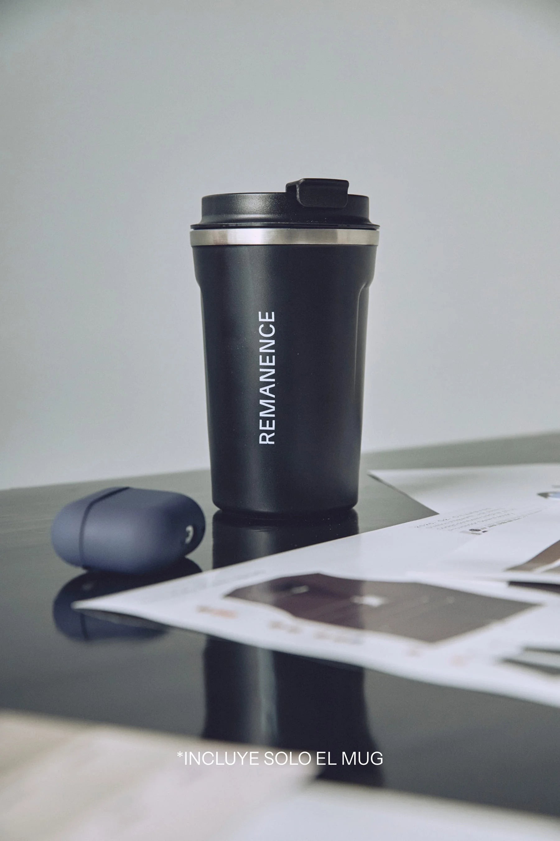 Termo negro Mug Viajero Remanence