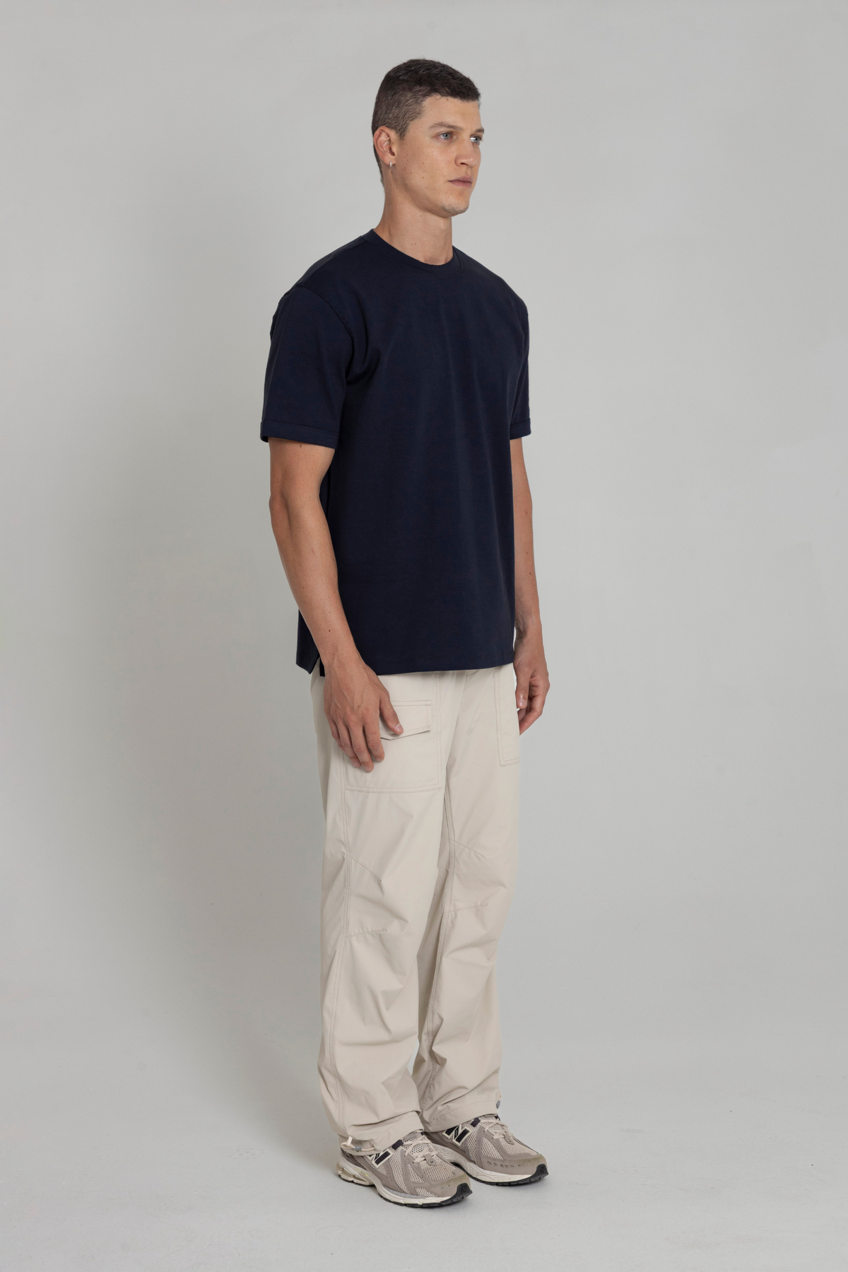 Camiseta azul para hombre fit relajado Cling