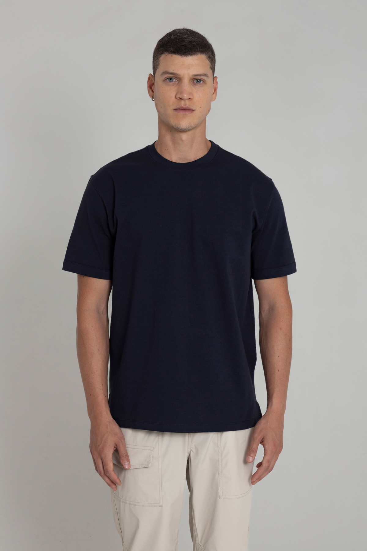 Camiseta azul para hombre fit relajado Cling