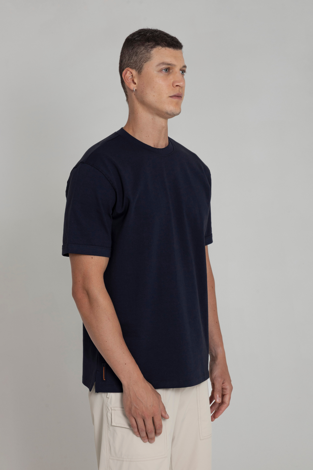 Camiseta azul para hombre fit relajado Cling