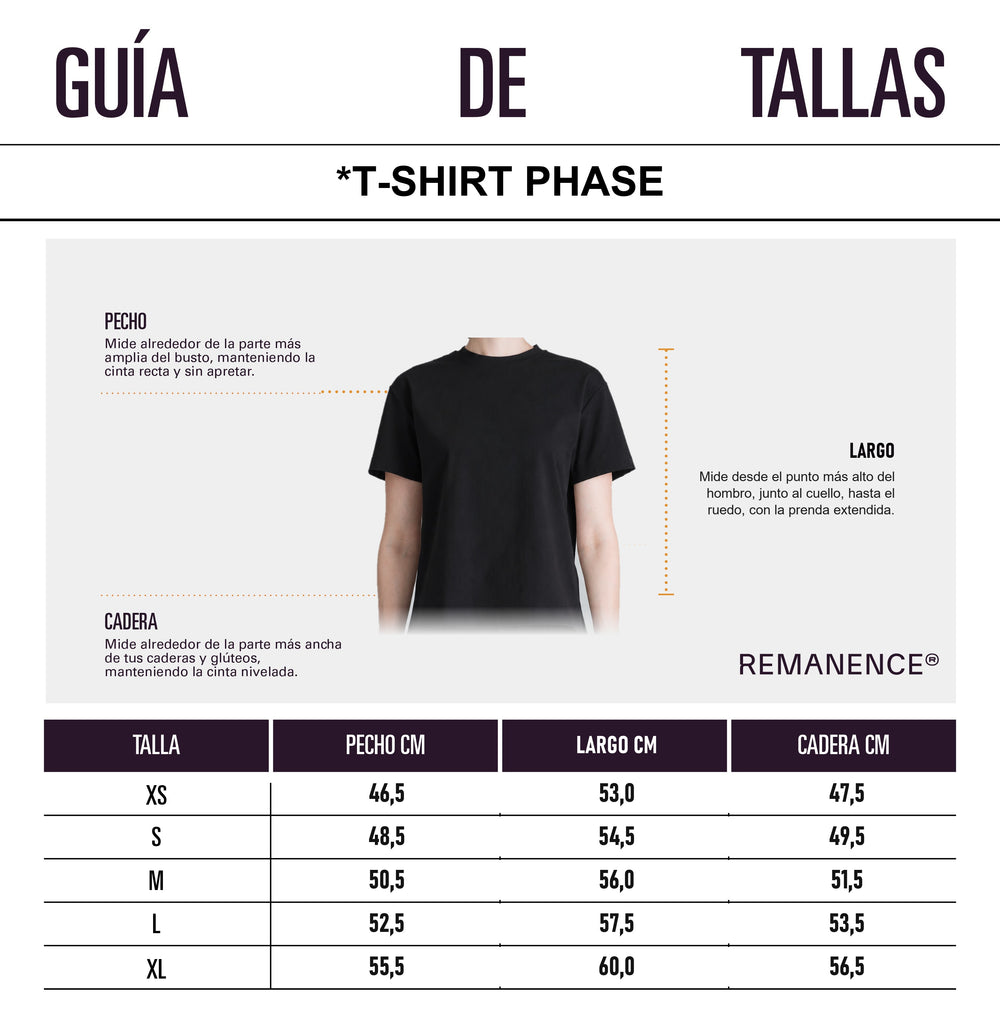 Tabla de medidas: Camisetas regular fit para mujer