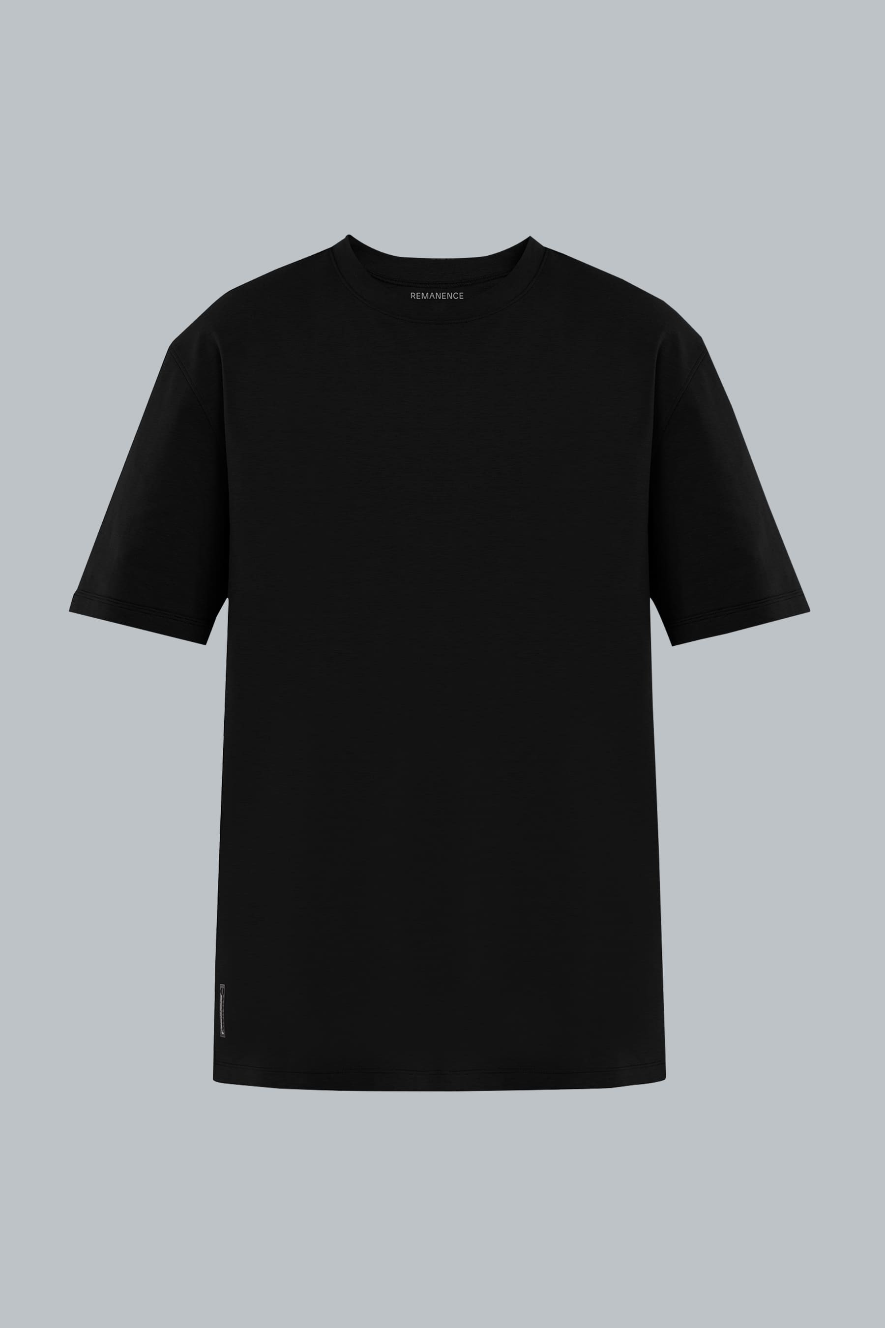 Camiseta negra para hombre Cling relaxed fit vista frontal