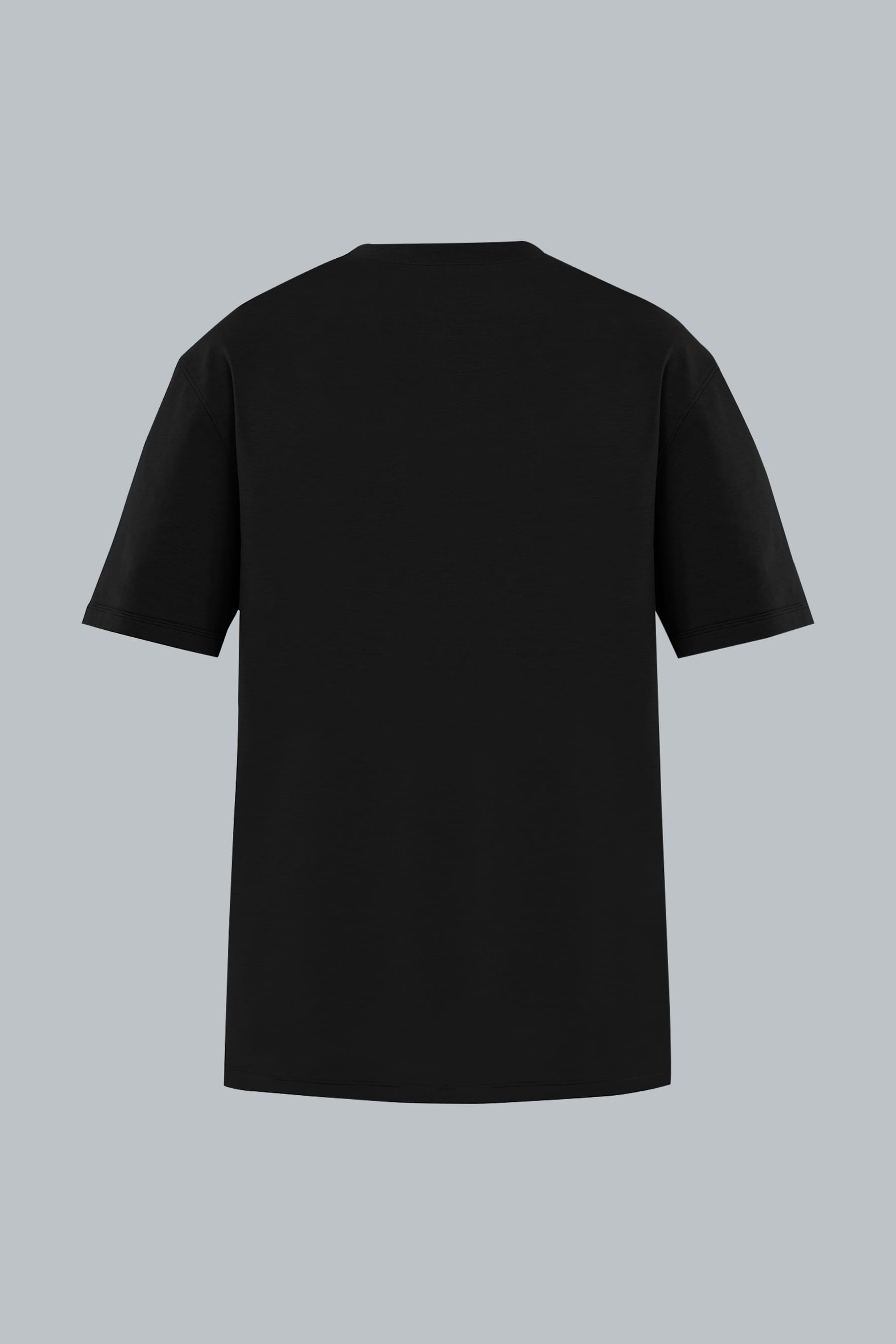 Camiseta negra para hombre Cling relaxed fit vista posterior