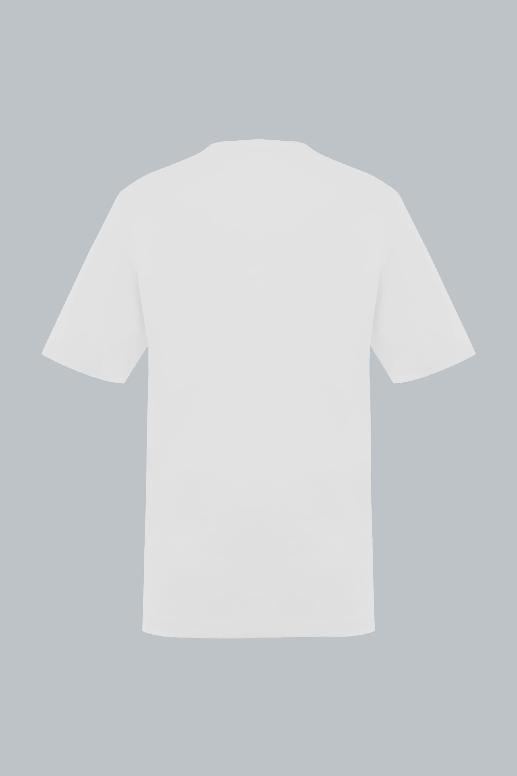 Camiseta blanca para hombre semi fitted vista posterior