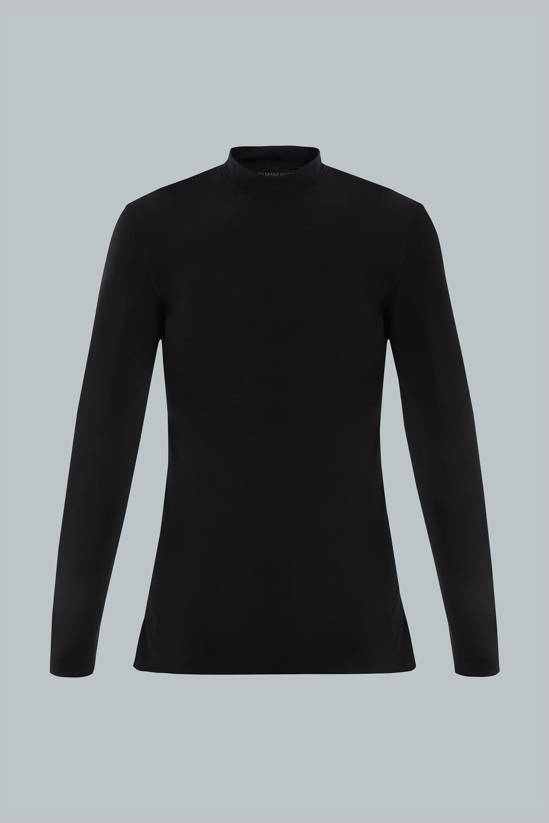 Camiseta negra manga larga cuello alto para hombre Gauss