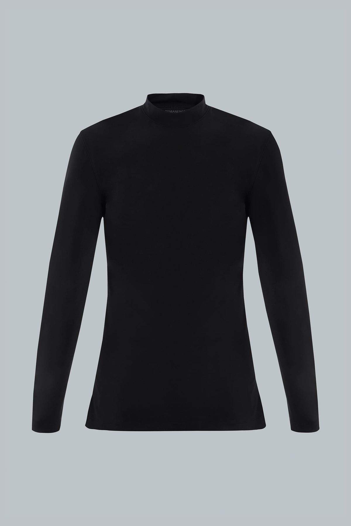 Camiseta negra manga larga cuello alto para hombre Gauss
