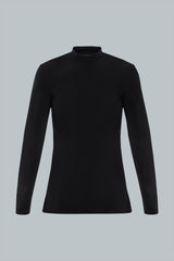 Camiseta negra para hombre Gauss cuello alto vista frontal
