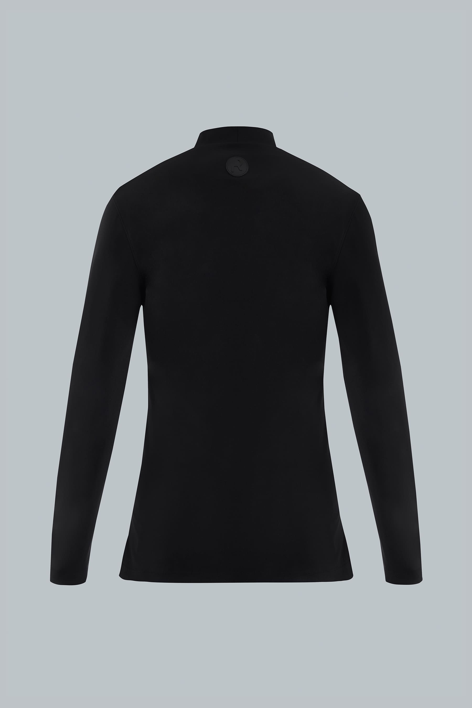 Camiseta negra para hombre Gauss cuello alto vista posterior