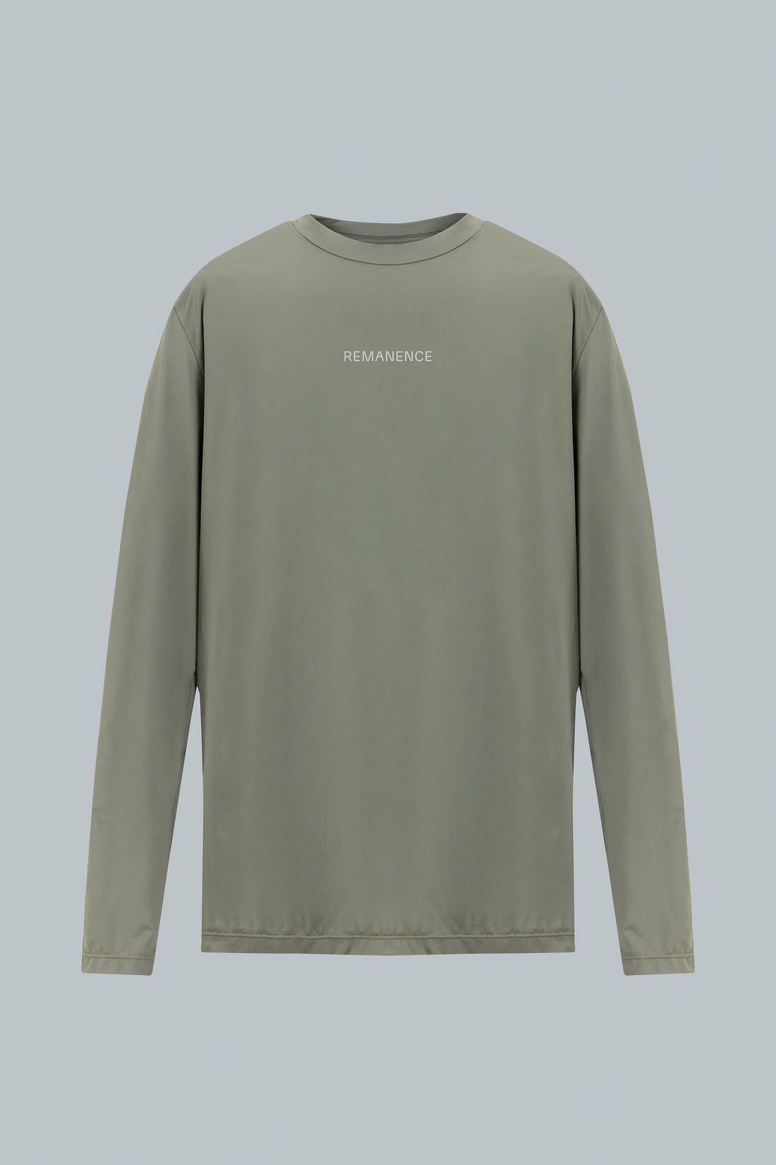 Camiseta deportiva verde oliva manga larga cuello redondo Remain