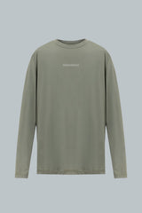 Camiseta deportiva verde oliva para hombre Remain manga larga vista frontal 