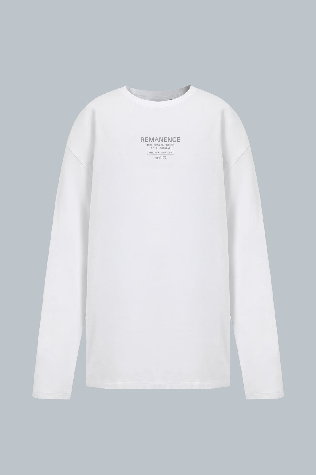 Camiseta blanca para hombre manga larga regular fit Raw