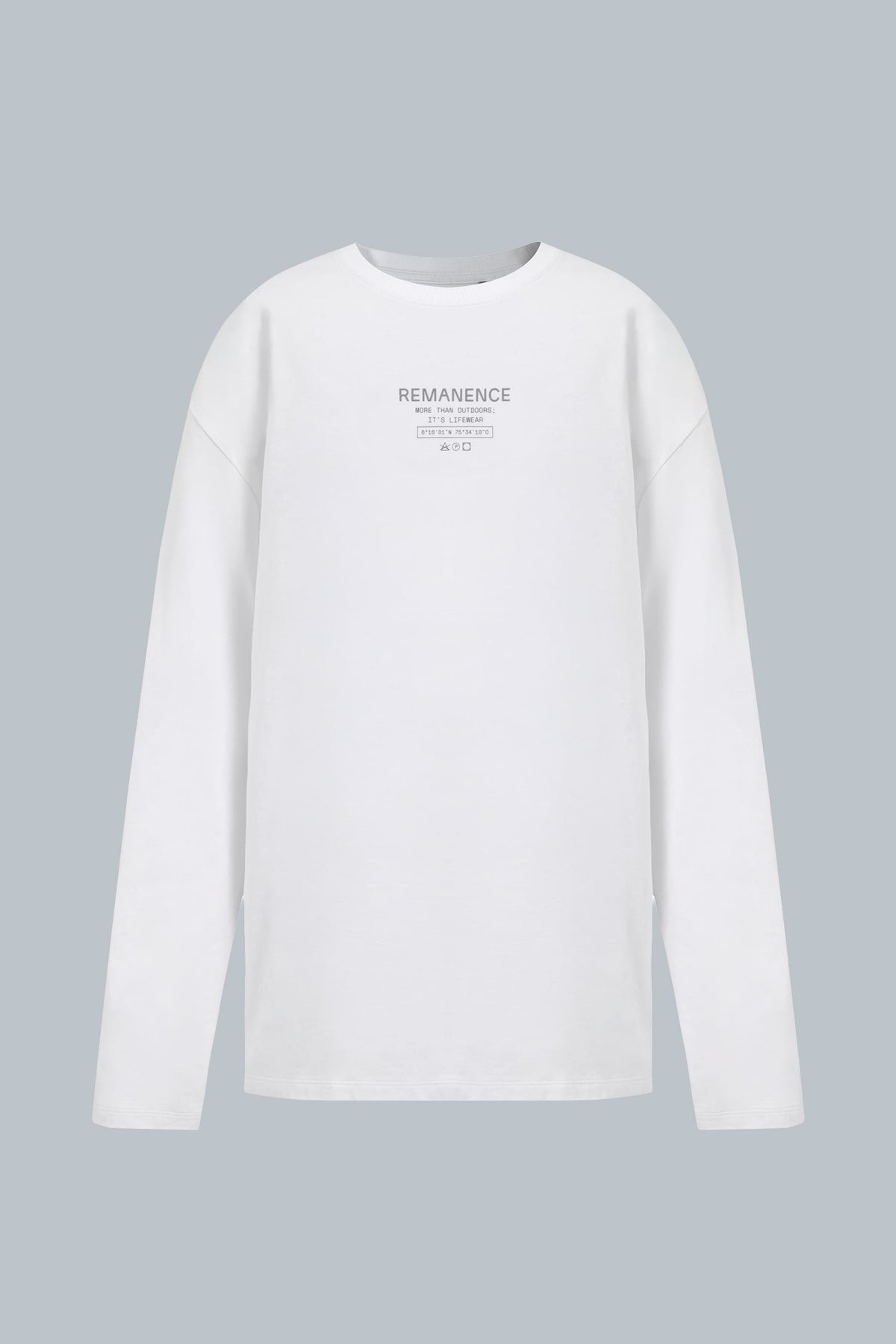Camiseta blanca para hombre manga larga regular fit Raw