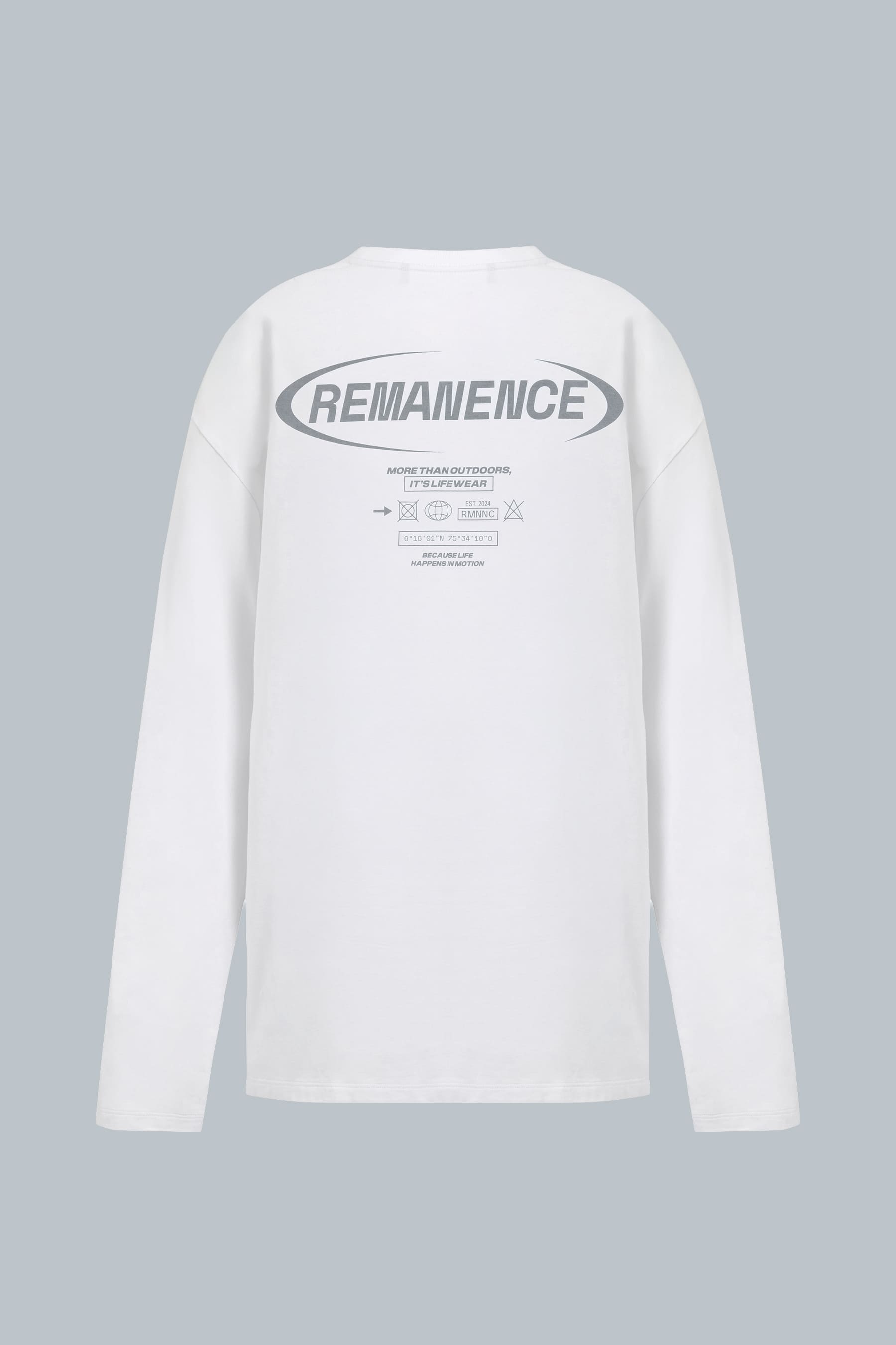 Camiseta blanca para hombre manga larga regular fit Raw
