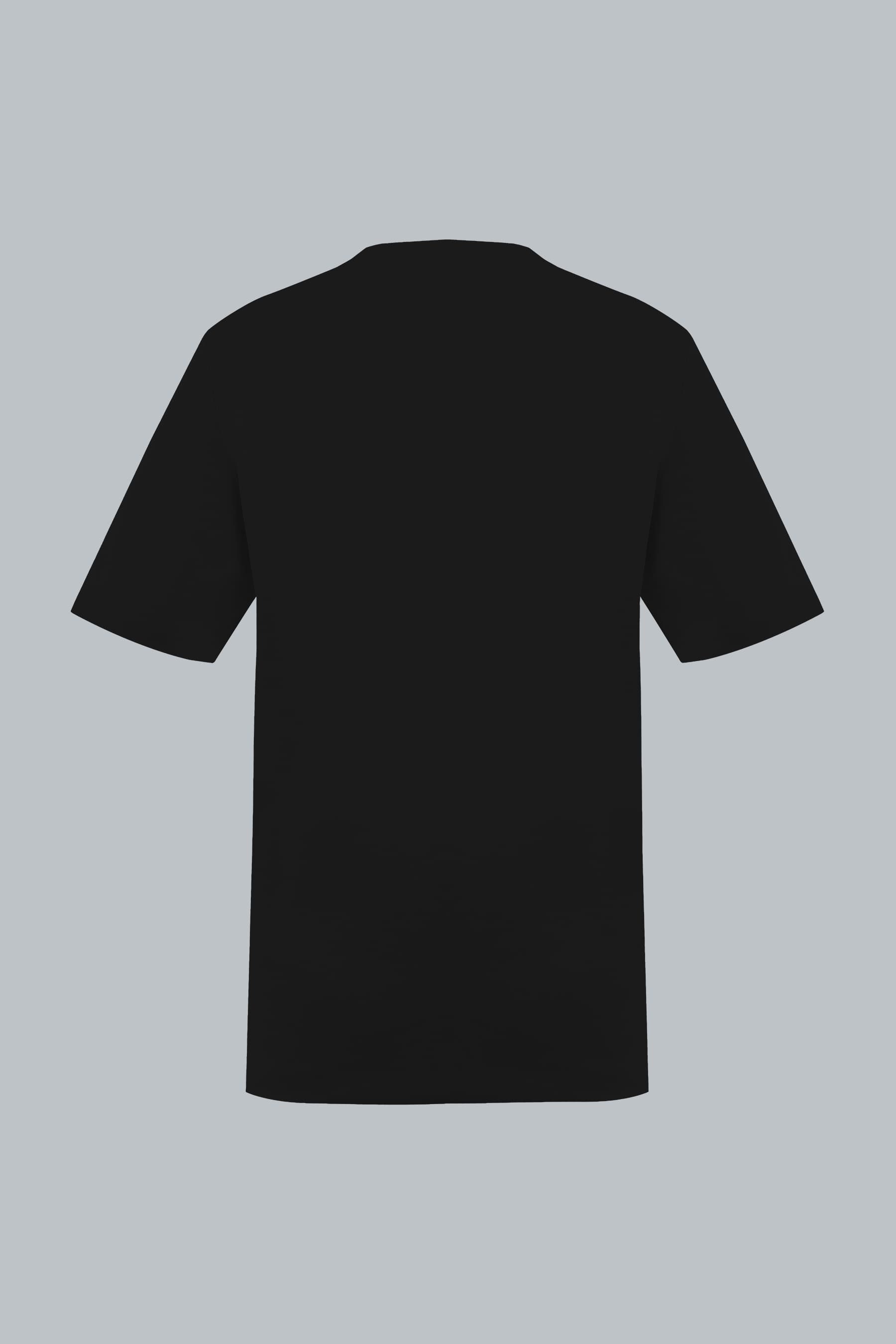 Camiseta negra para hombre semifitted vista posterior