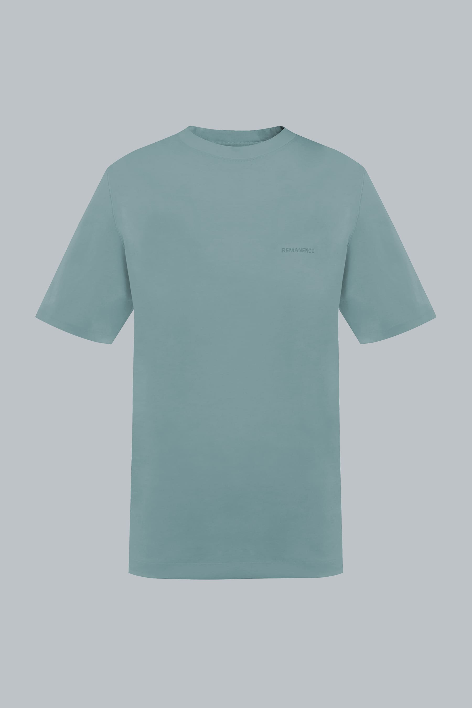 Camiseta verde grisáceo para hombre semifitted vista frontal