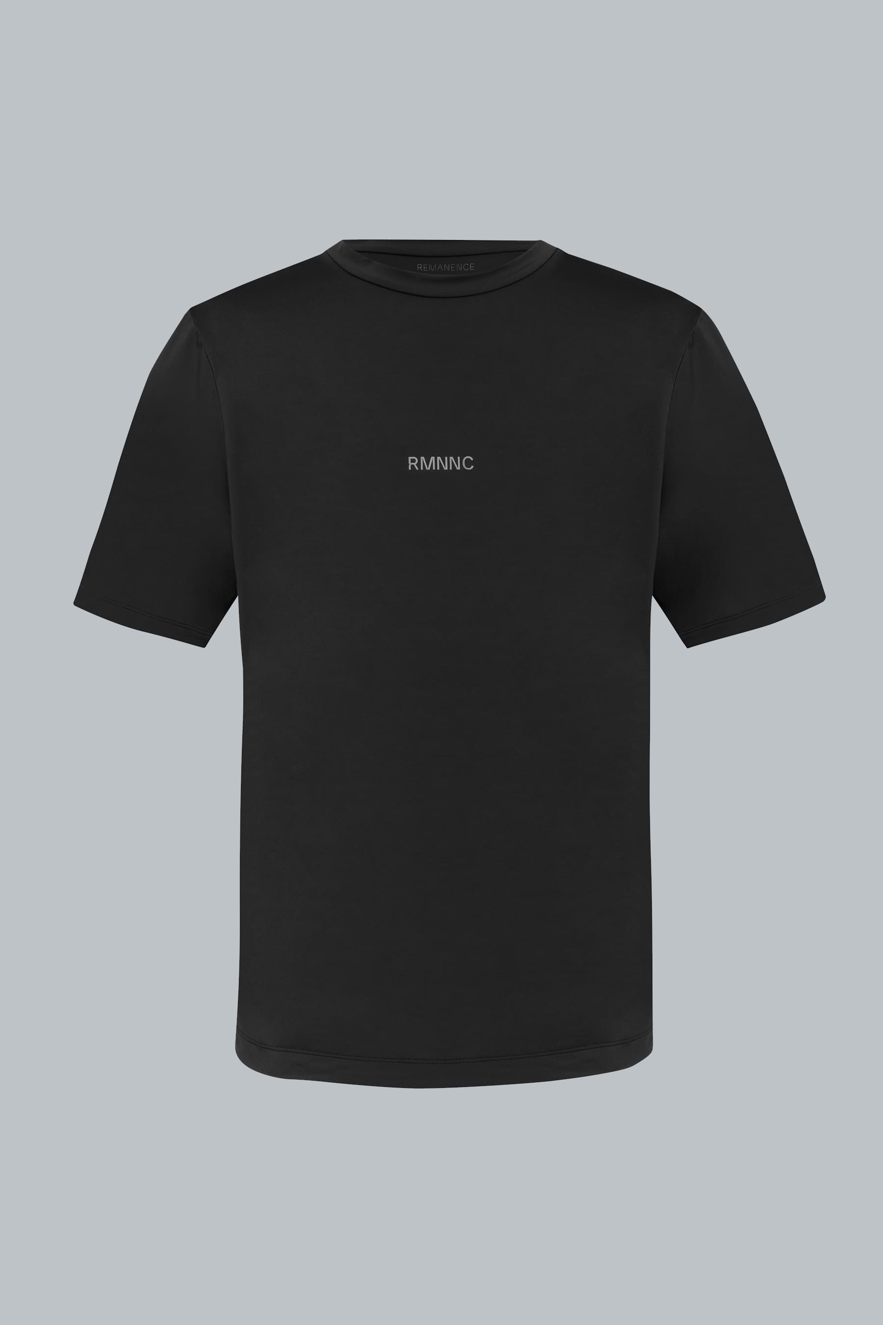 Camiseta deportiva negra para hombre Wave semifitted vista frontal