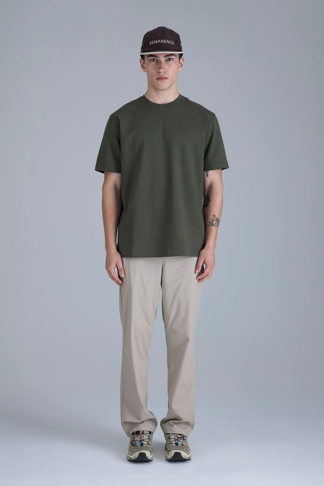 Camiseta verde army para hombre fit relajado Ventra