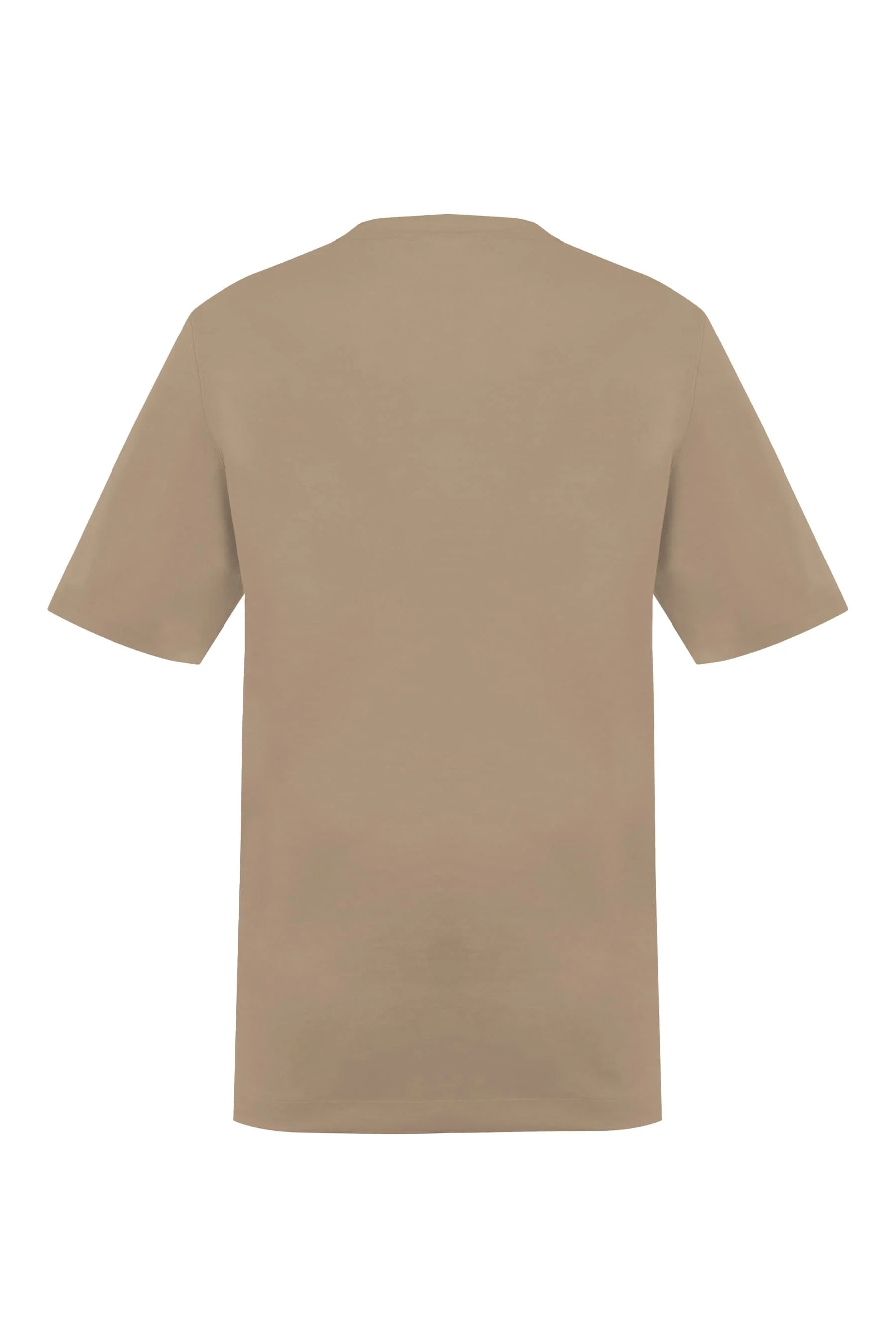 Camiseta café claro para hombre semi fitted vista trasera.