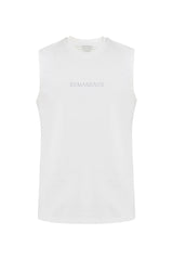 Camiseta blanca hombre sin manga Flux Remanence 