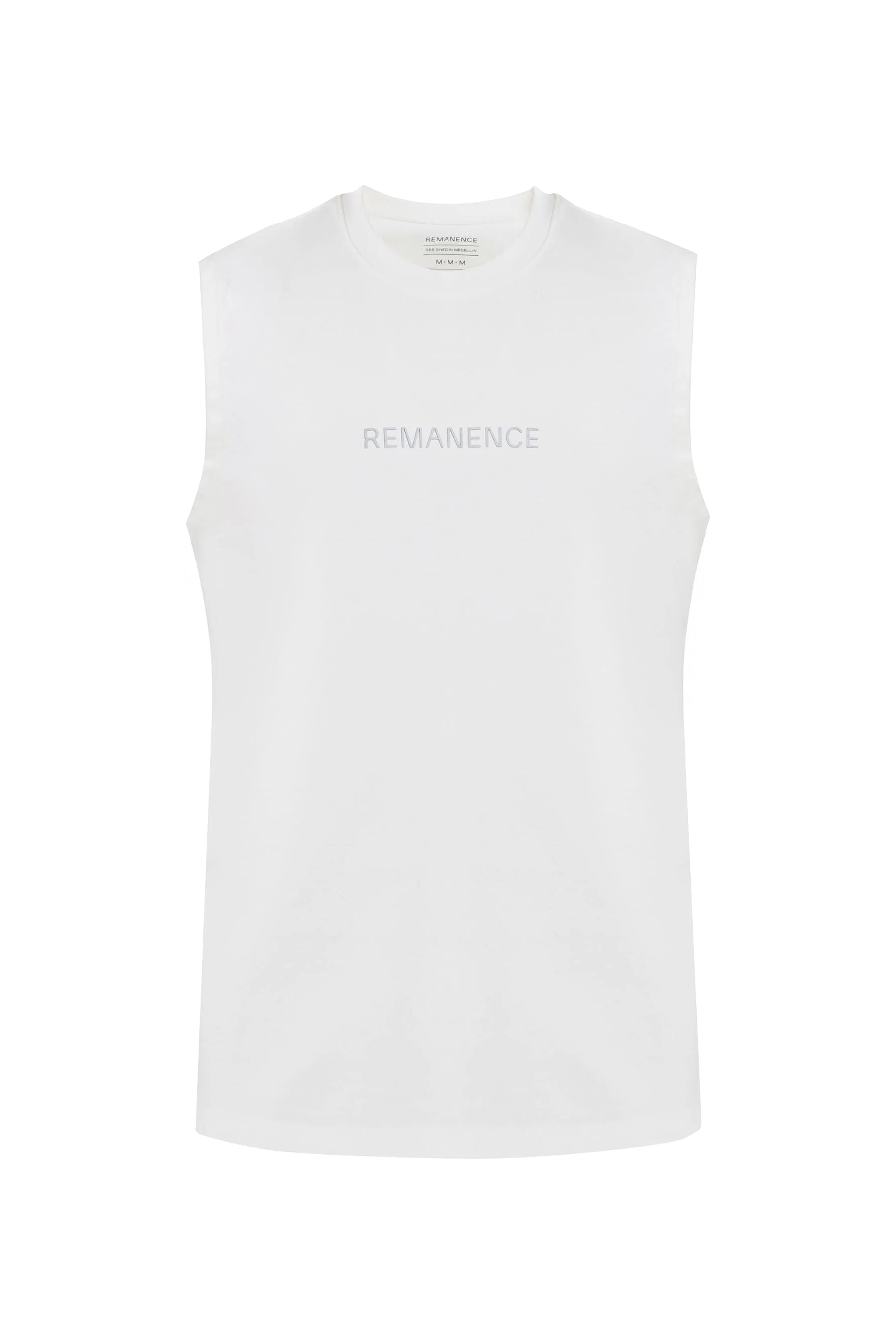 Camiseta blanca hombre sin manga Flux Remanence 
