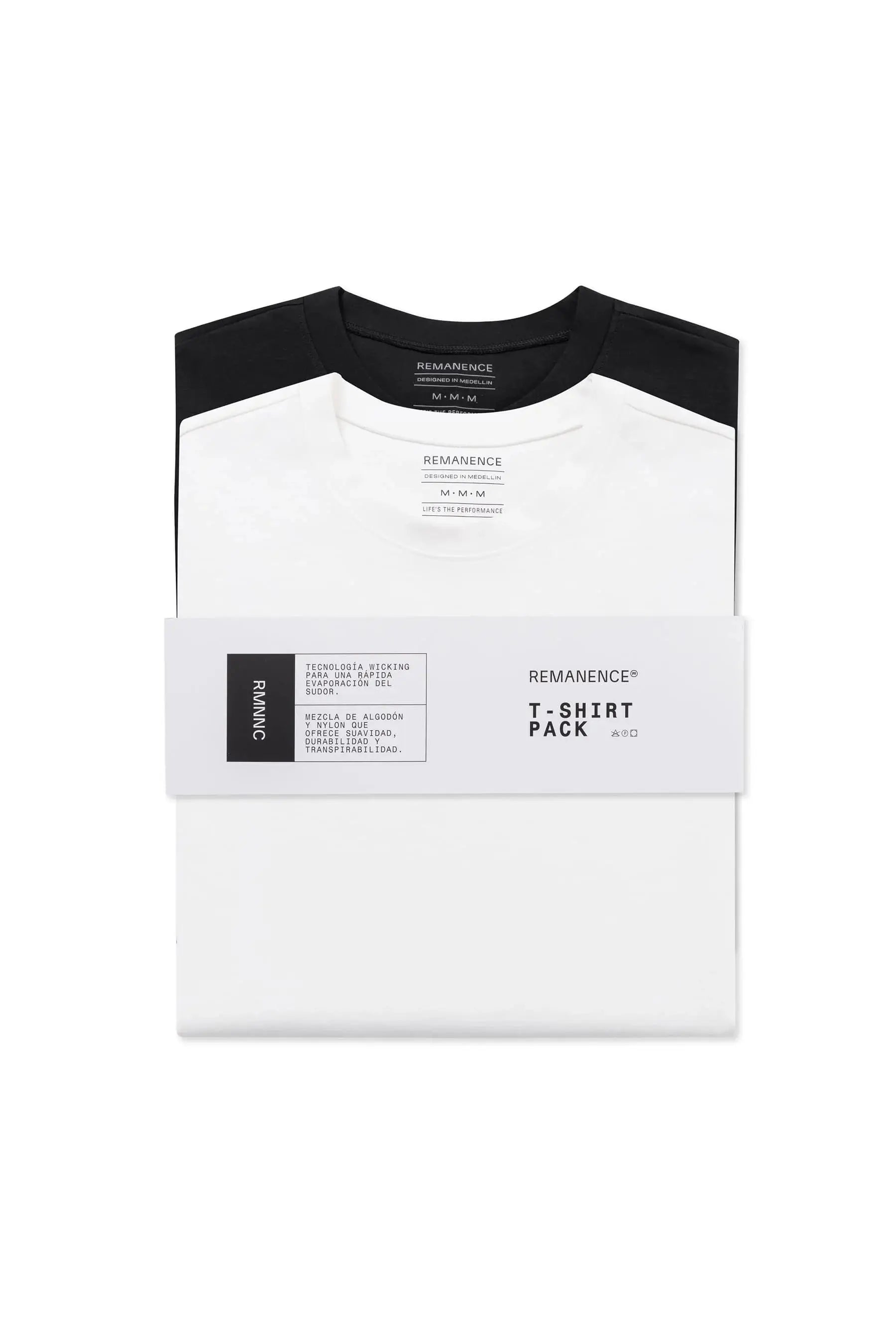 Camiseta blanca negro hombre duo fit Cling Remanence 