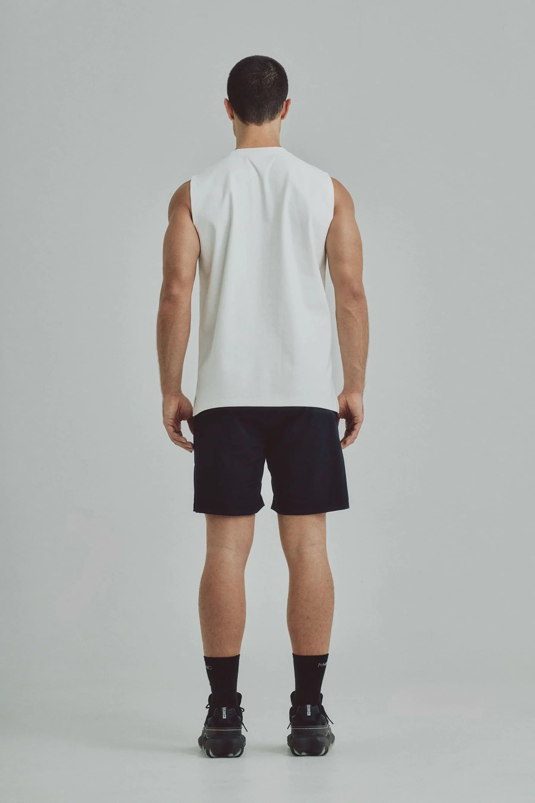 Camiseta blanca sin manga para hombre Cobalt Remanence 