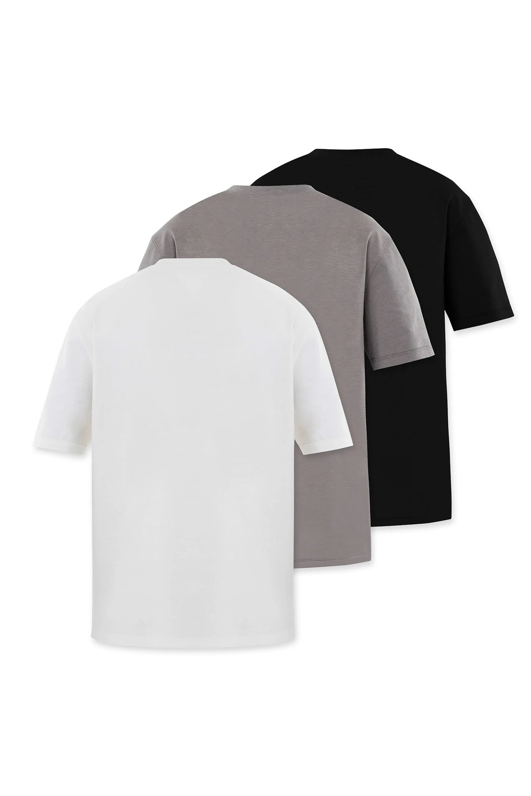 Camiseta negra gris y blanca hombre multipack  fit Cling Remanence 