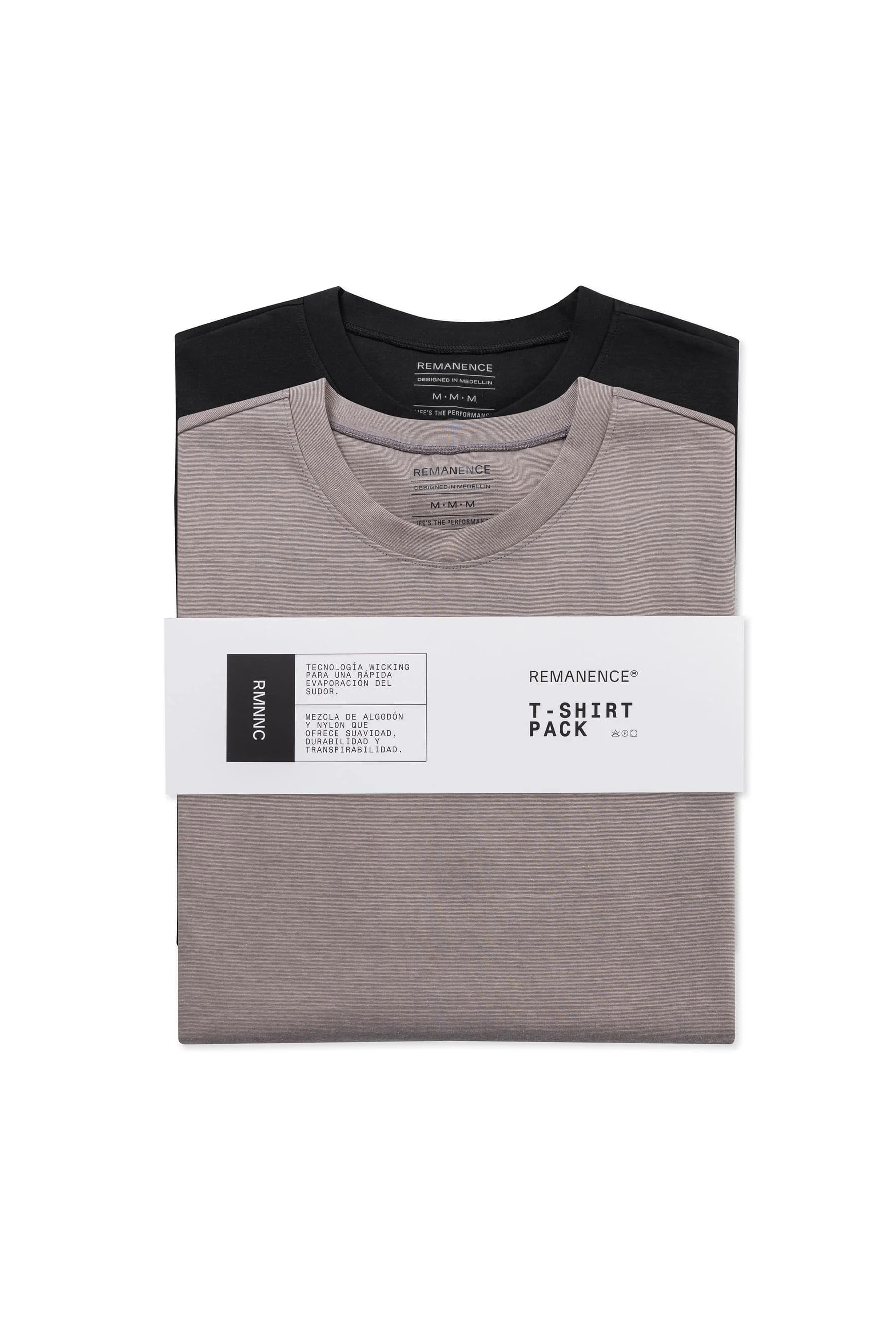 Camiseta negra gris hombre duo fit Cling Remanence 