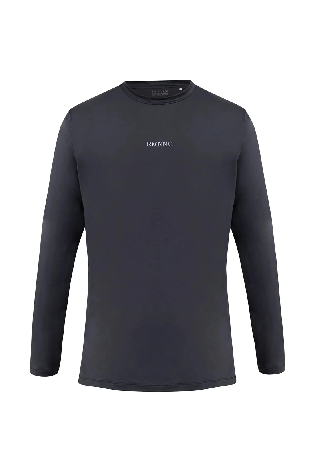 Camiseta deportiva negra manga larga cuello redondo semi fitted Echo