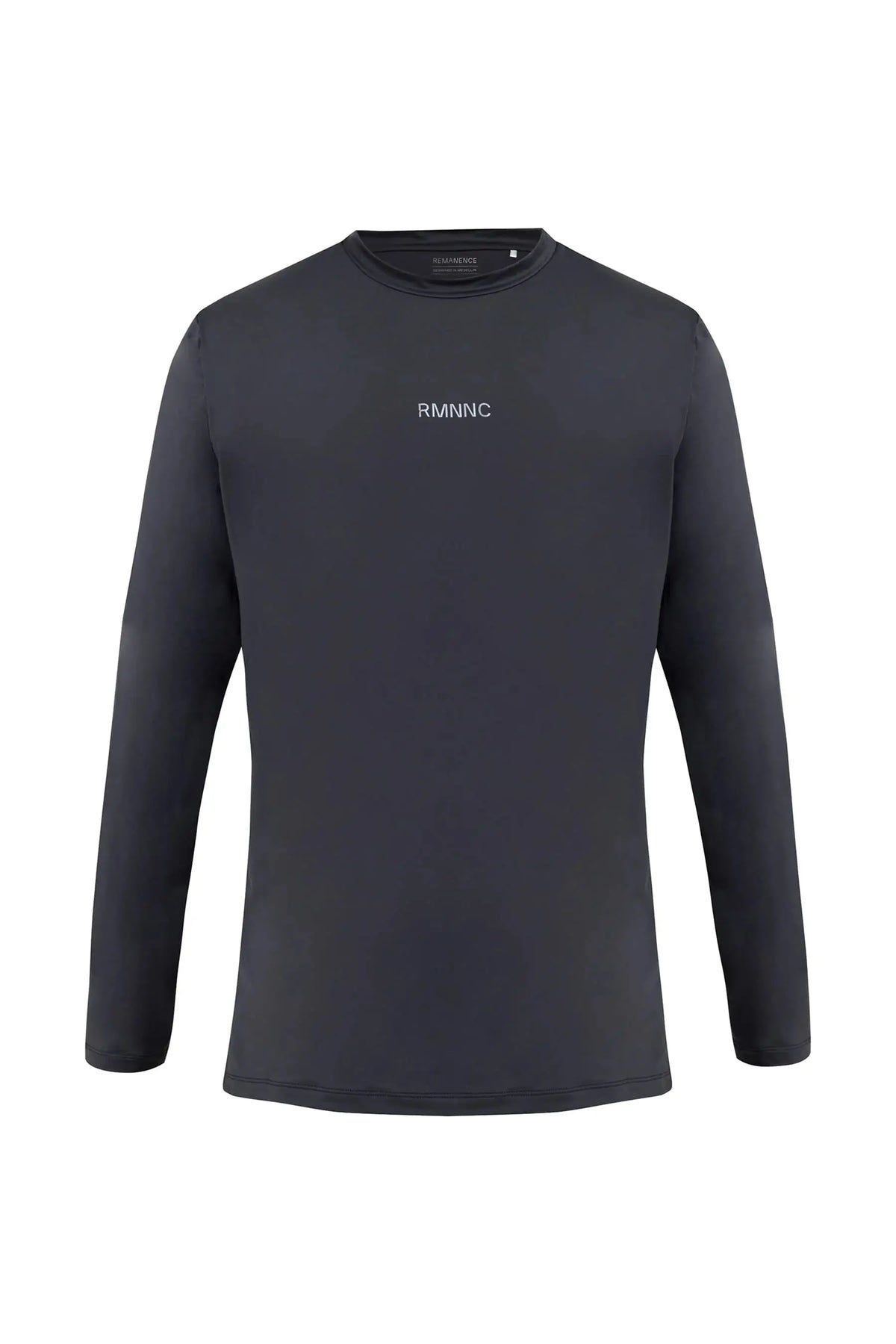 Camiseta deportiva negra manga larga cuello redondo semi fitted Echo