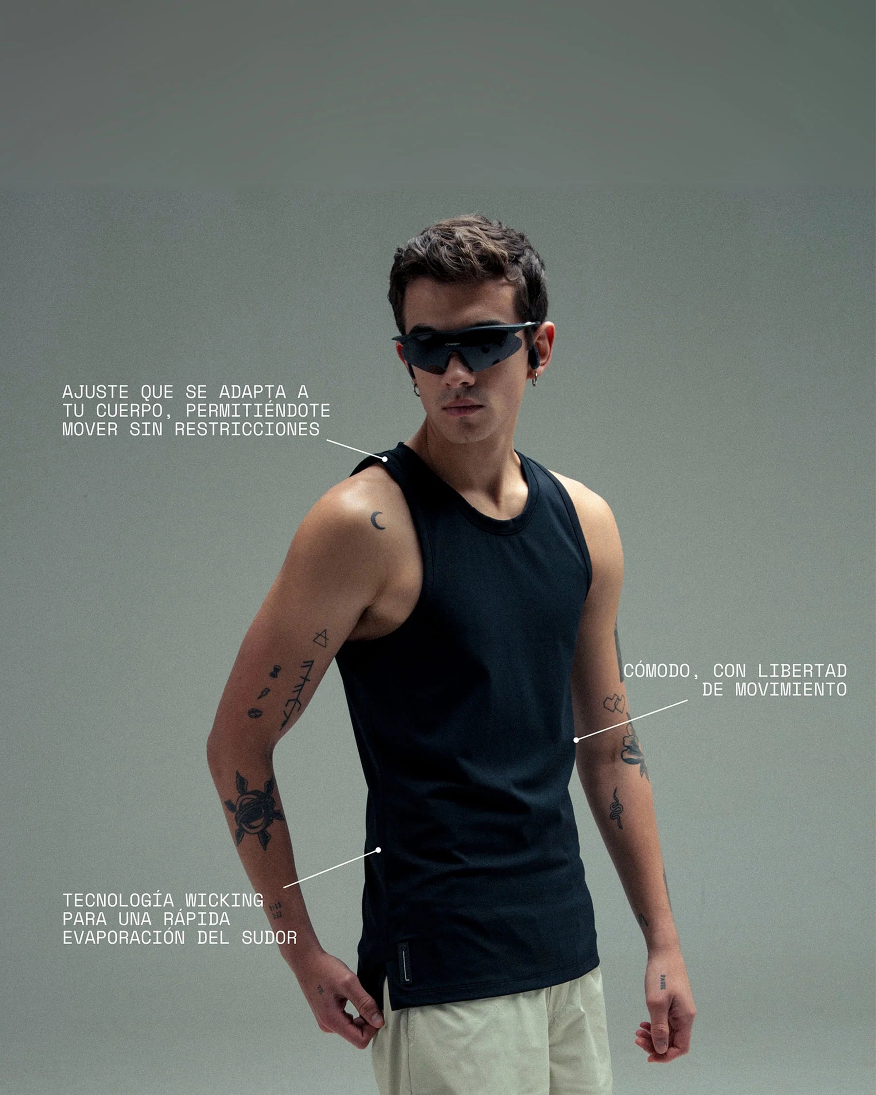 Camiseta sin manga negro para hombre Axis Remanence 