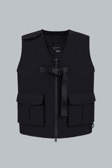 Chaleco negro para hombre Volt con bolsillos vista frontal
